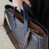 Goyard Goyardine Navy Blue Voltaire Tote Bag Palladium