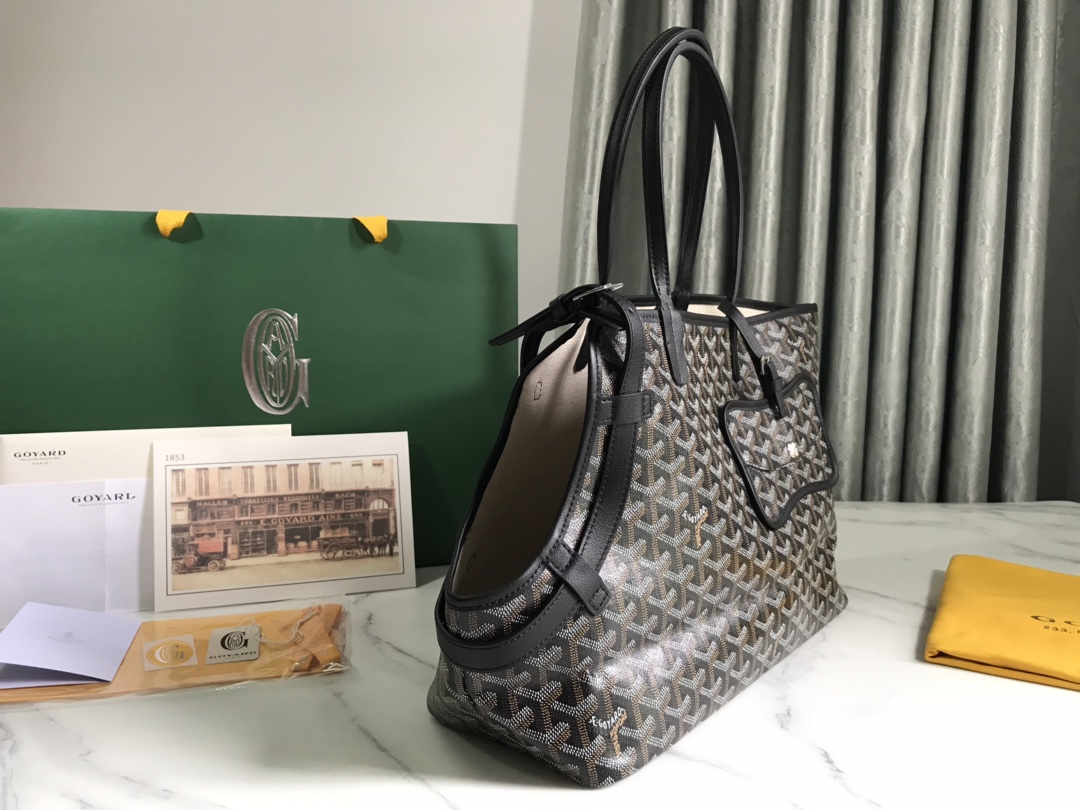 Goyard Chien Gris Pet Carrier Tote Coated Canvas bag gray