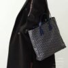 Goyard Goyardine Navy Blue Voltaire Tote Bag Palladium