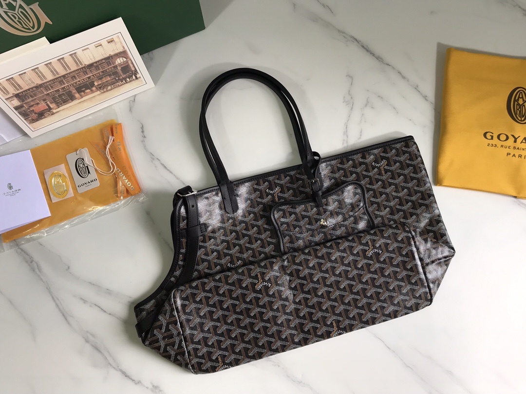 Goyard Chien Gris Pet Carrier Tote Coated Canvas bag gray