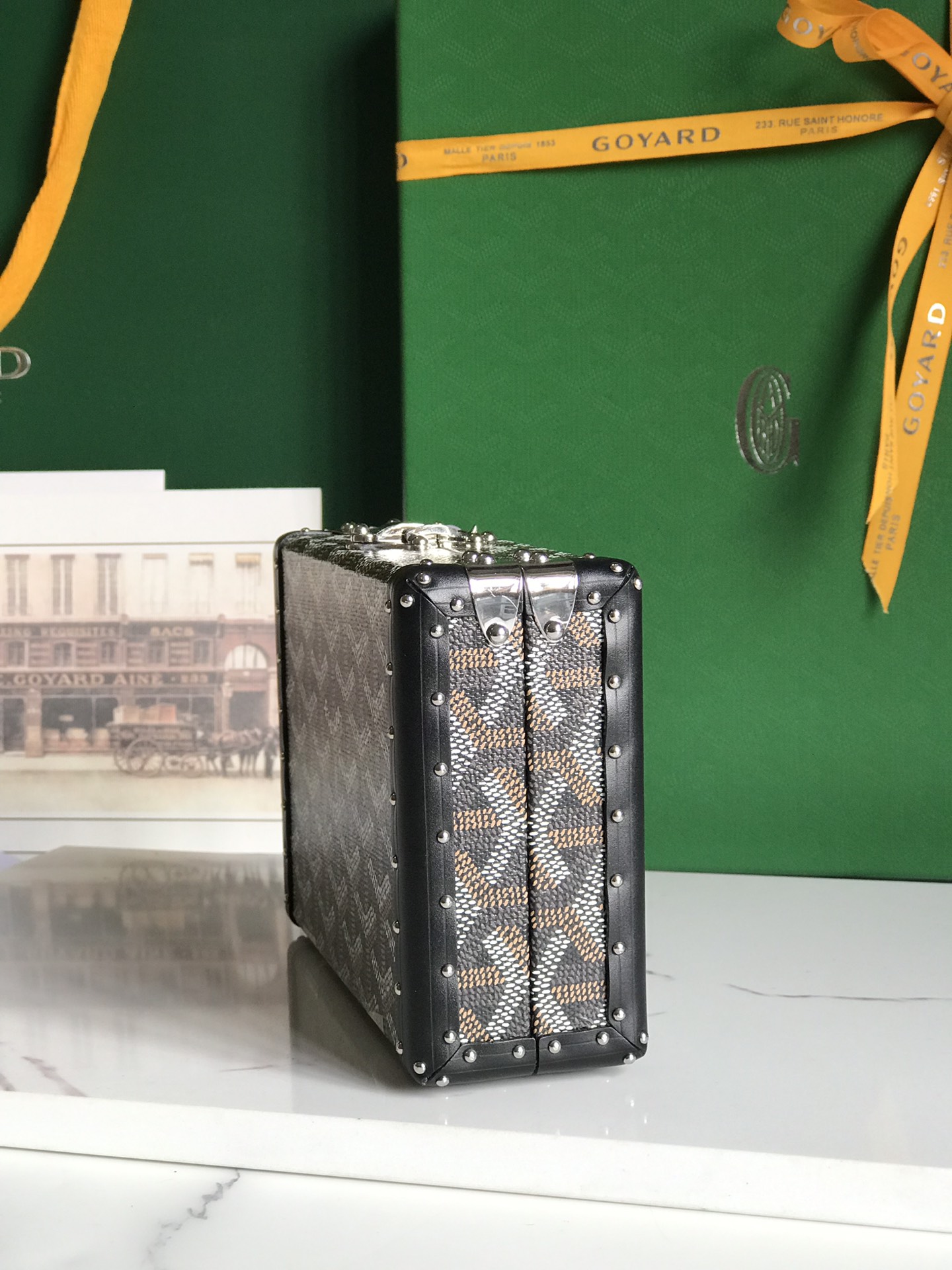 GOYARD Goyardine Minaudiere Trunk Bag Black 1188496