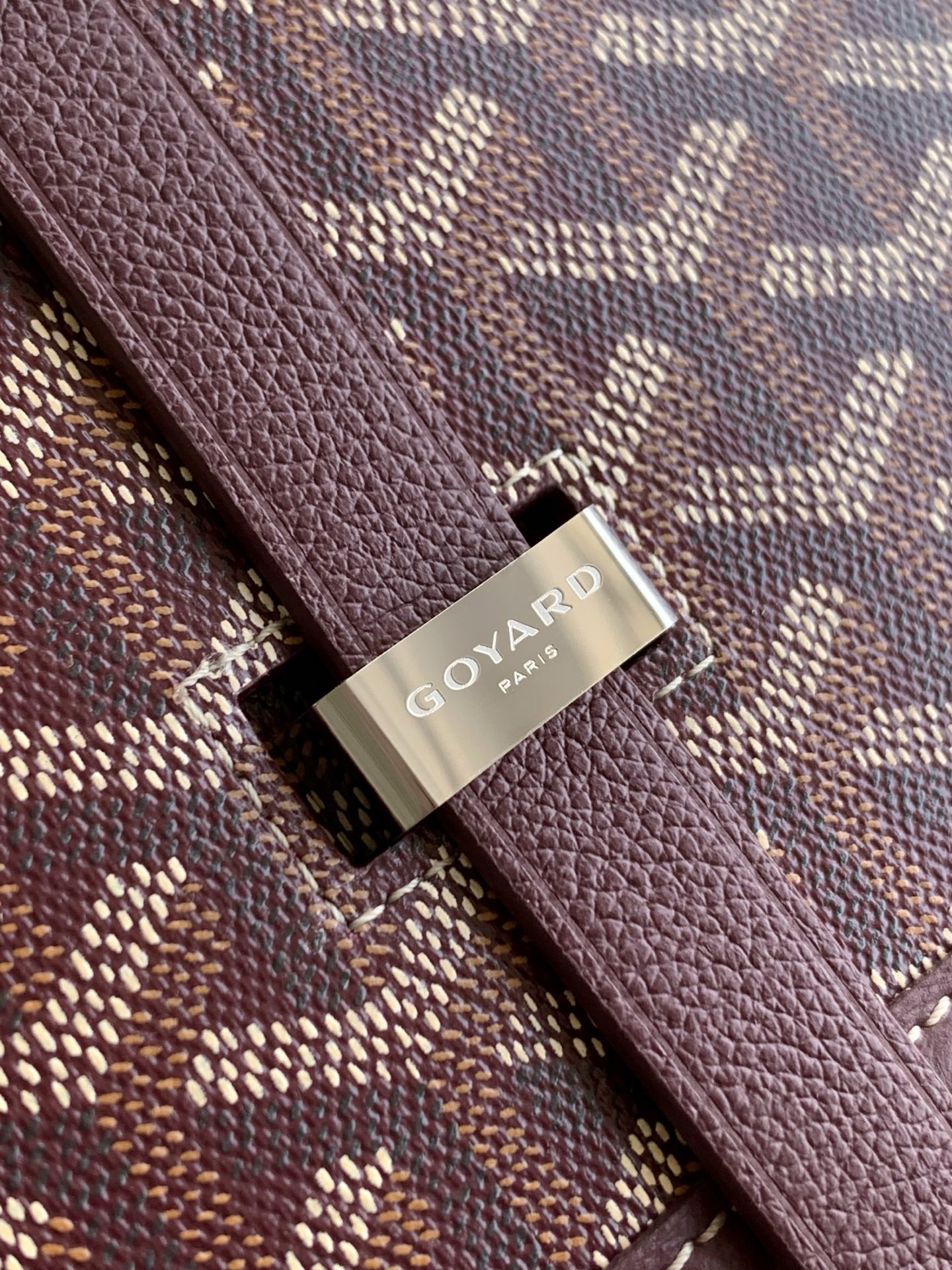 Goyard Burgundy Goyardine Coated Canvas and Leather