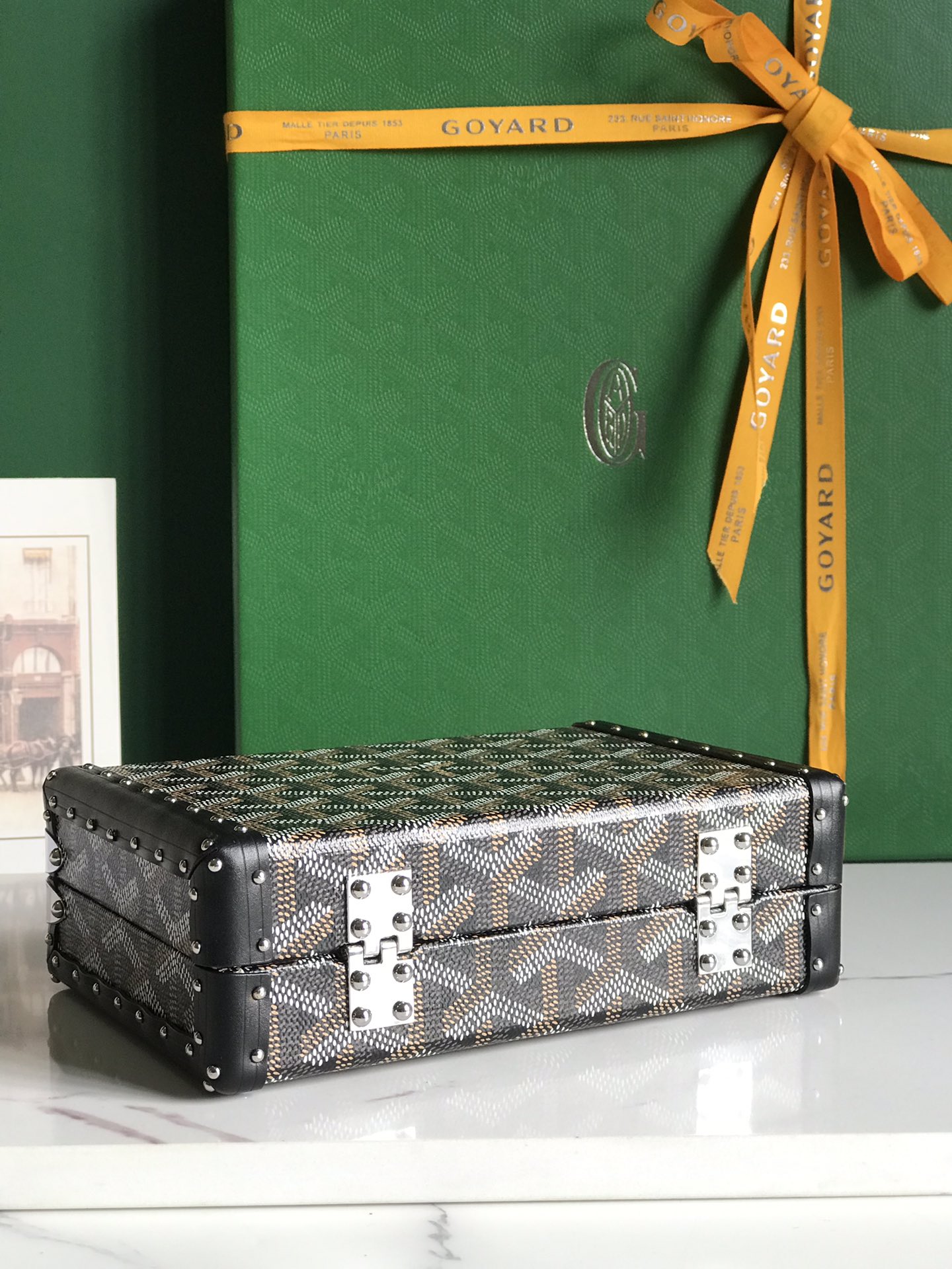 GOYARD Goyardine Minaudiere Trunk Bag Black 1188496
