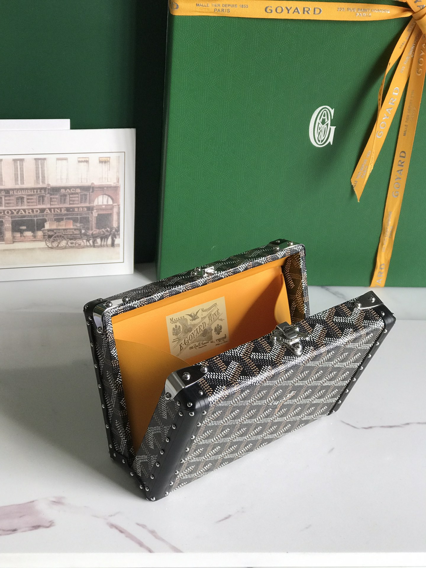 GOYARD Goyardine Minaudiere Trunk Bag Black 1188496