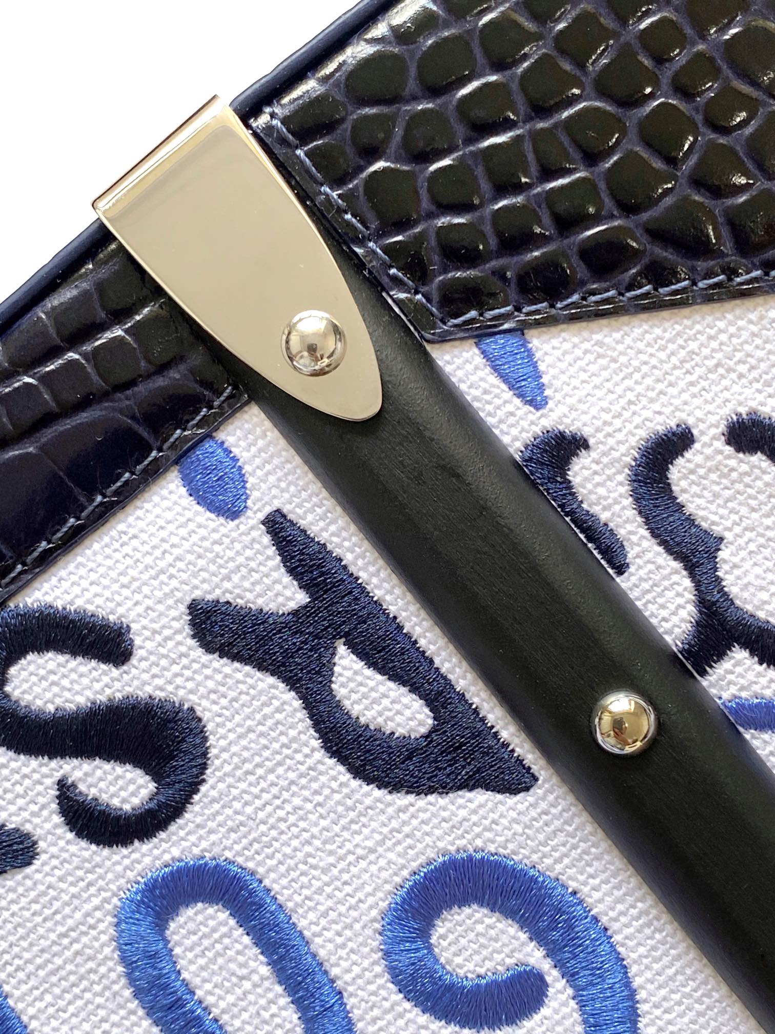 Goyard Matignon Crocodile Pattern Leather Top Handle Bag – Blue navy