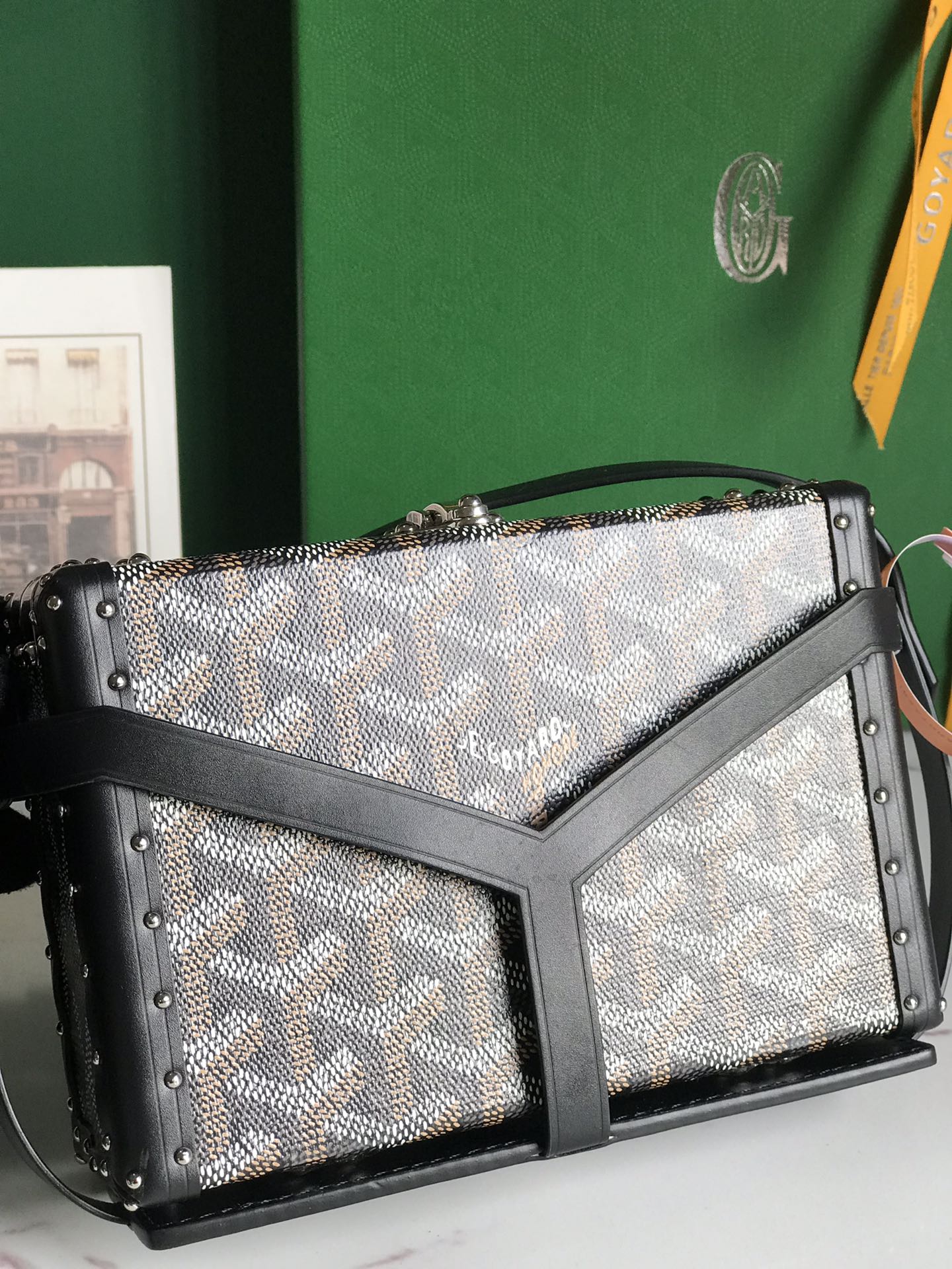 GOYARD Goyardine Minaudiere Trunk Bag Black 1188496