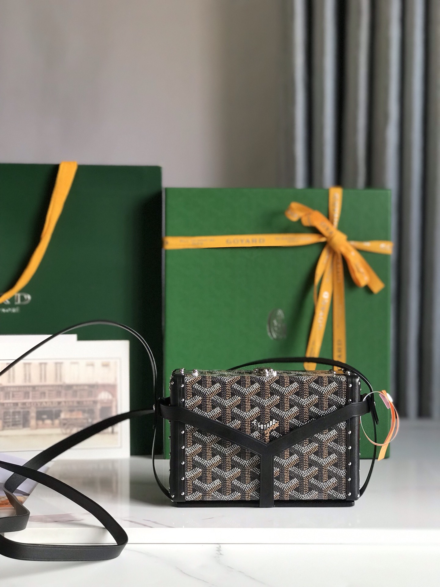 GOYARD Goyardine Minaudiere Trunk Bag Black 1188496