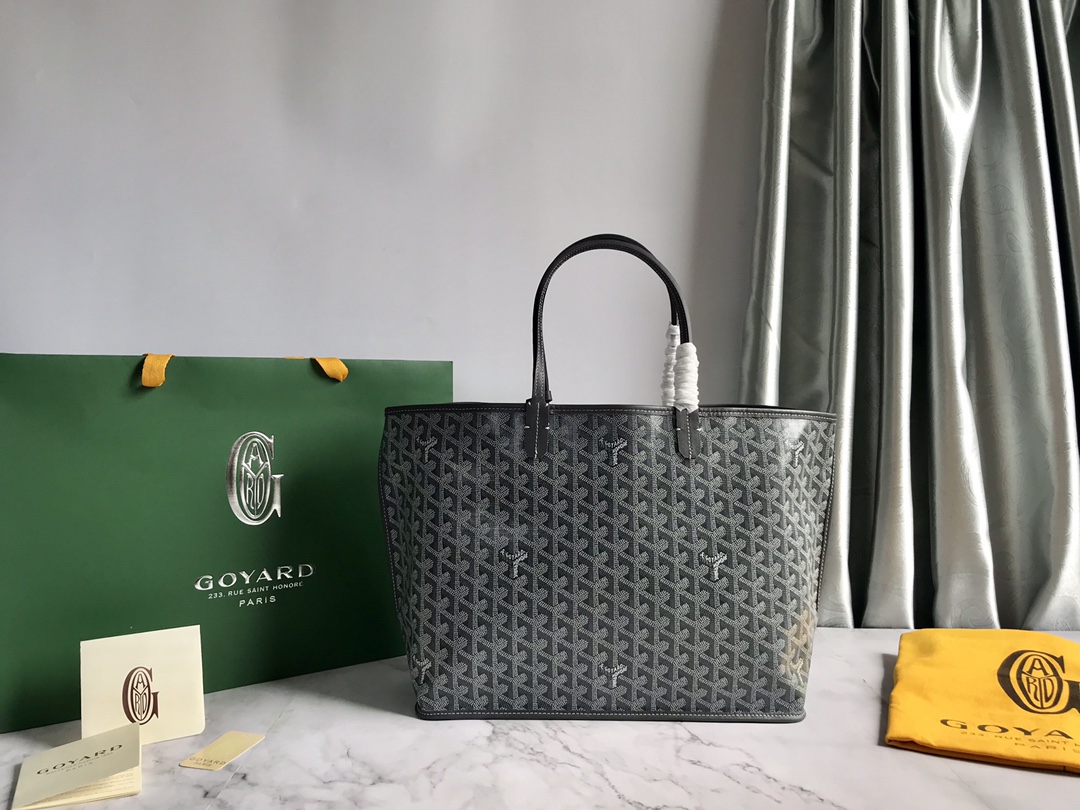 Goyard St Louis Large Black Shoulder Tote Bag and Small