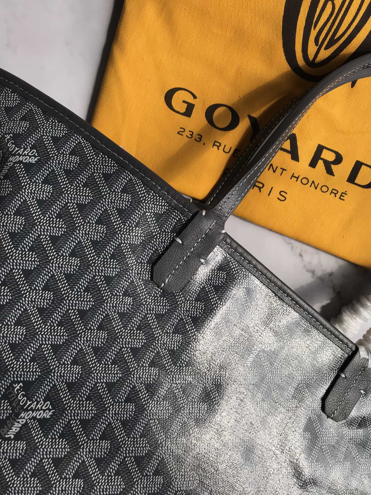 Goyard St Louis Large Black Shoulder Tote Bag and Small