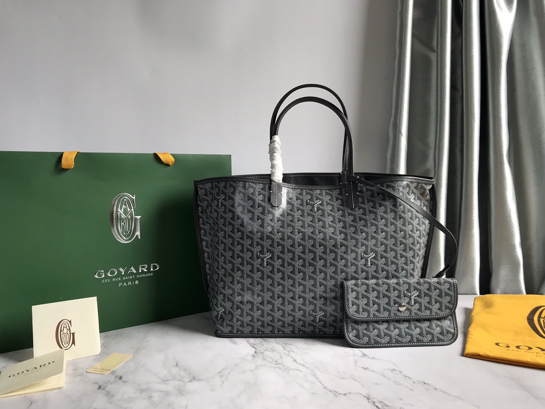 Goyard St Louis Large Black Shoulder Tote Bag and Small