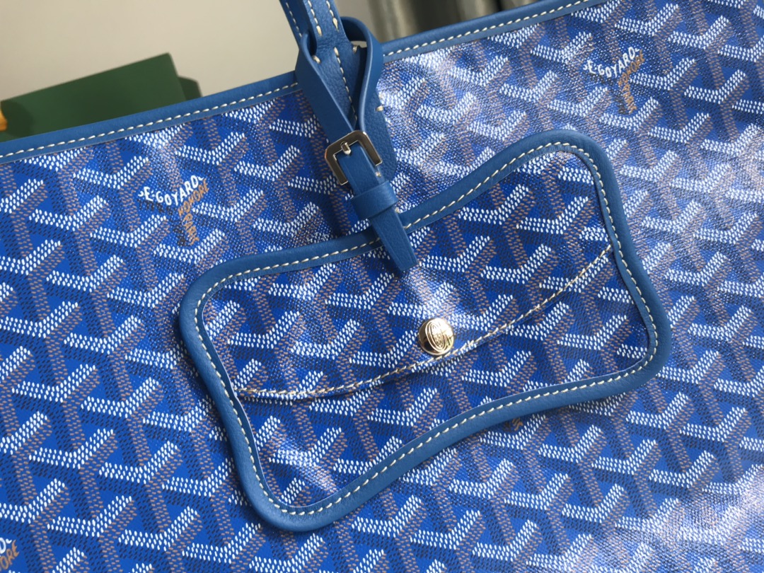 Goyard Chien Gris Pet Carrier Tote Coated Canvas bag blue