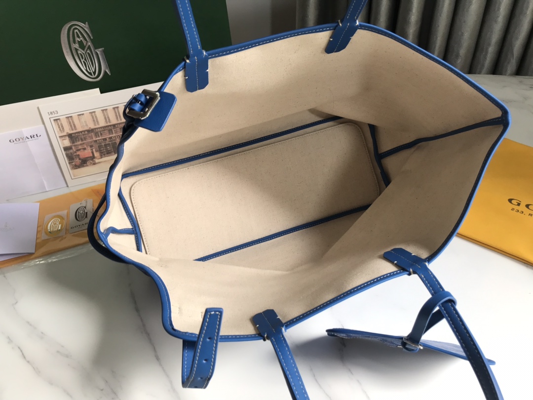 Goyard Chien Gris Pet Carrier Tote Coated Canvas bag blue