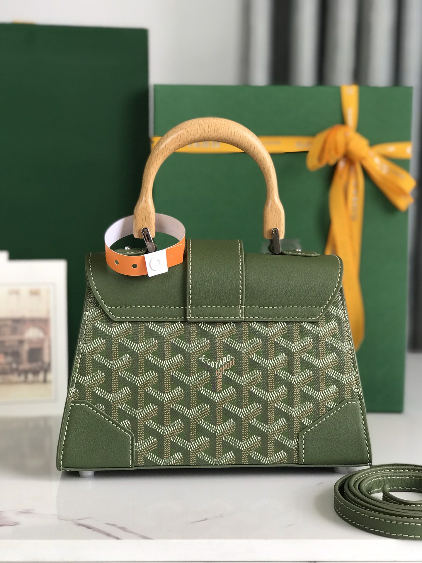 GOYARD Saigon Structure Mini Hand Shoulder Bag green PVC