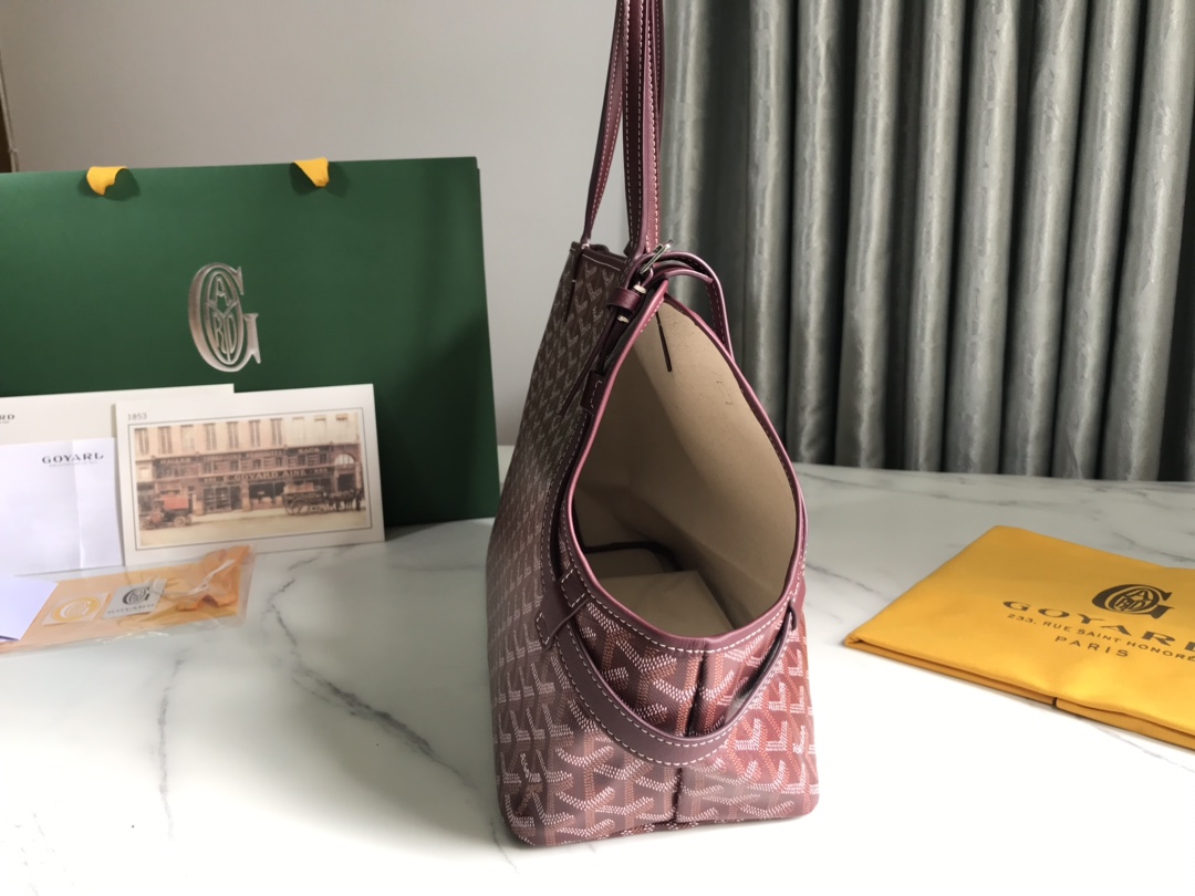 Goyard Chien Gris Pet Carrier Tote Coated Canvas bang brown red