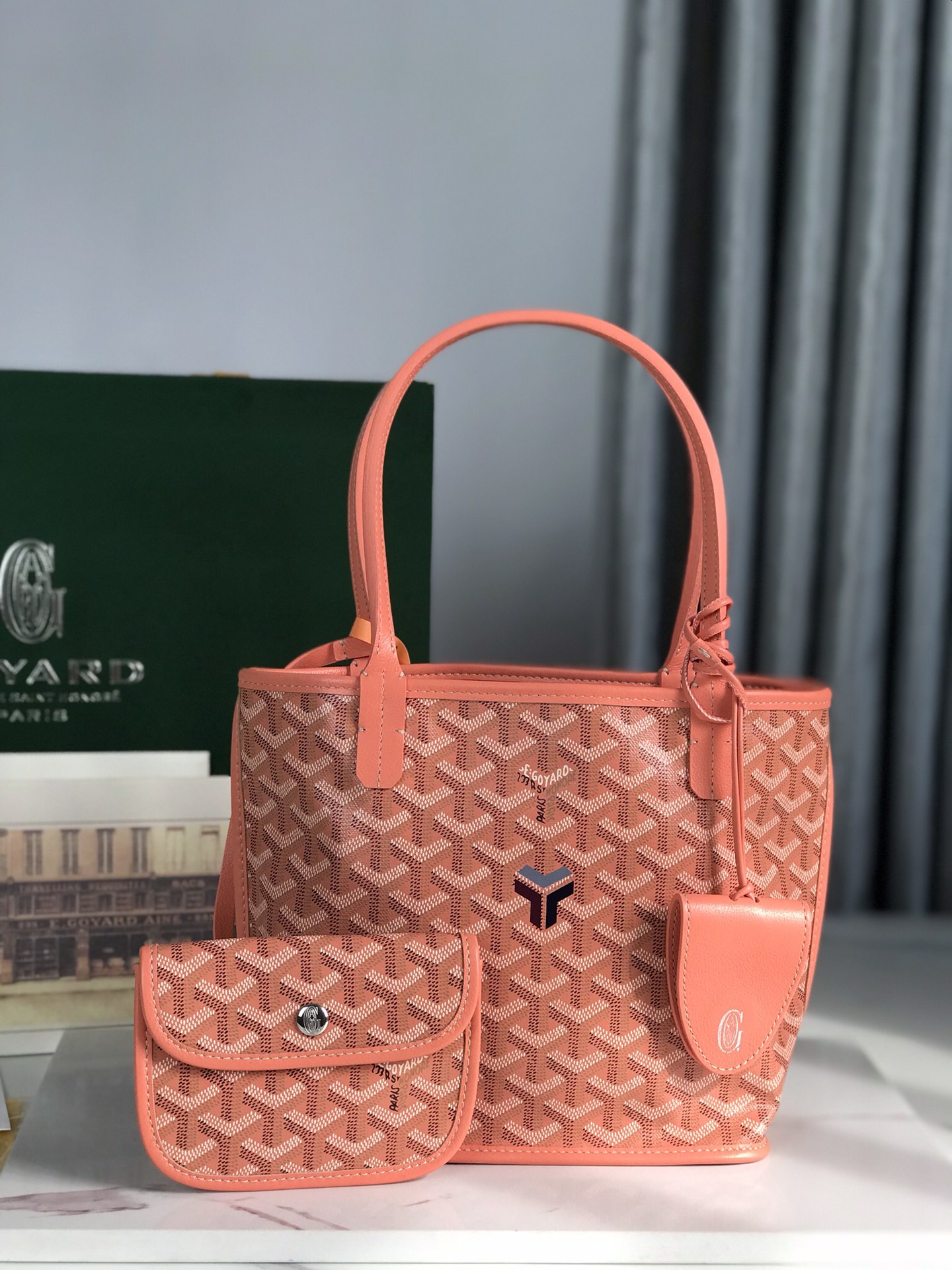 Goyard Salmon Pink Tote Bag Leather Cloth ref.1711003