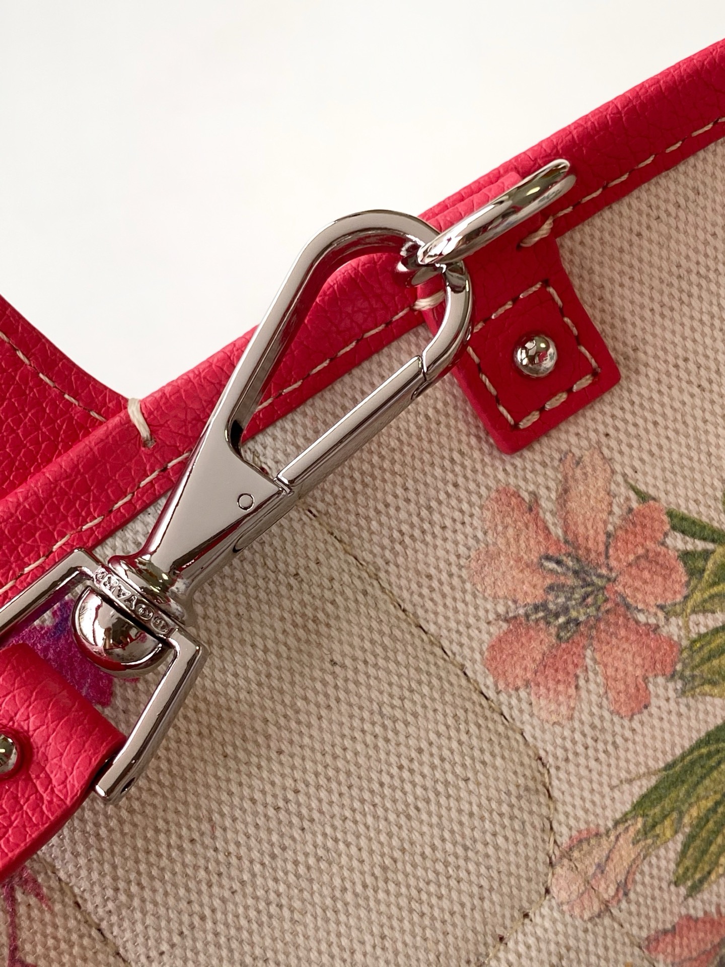 Goyard Goyardine Belharra PM Fuchsia Tote Palladium bag red