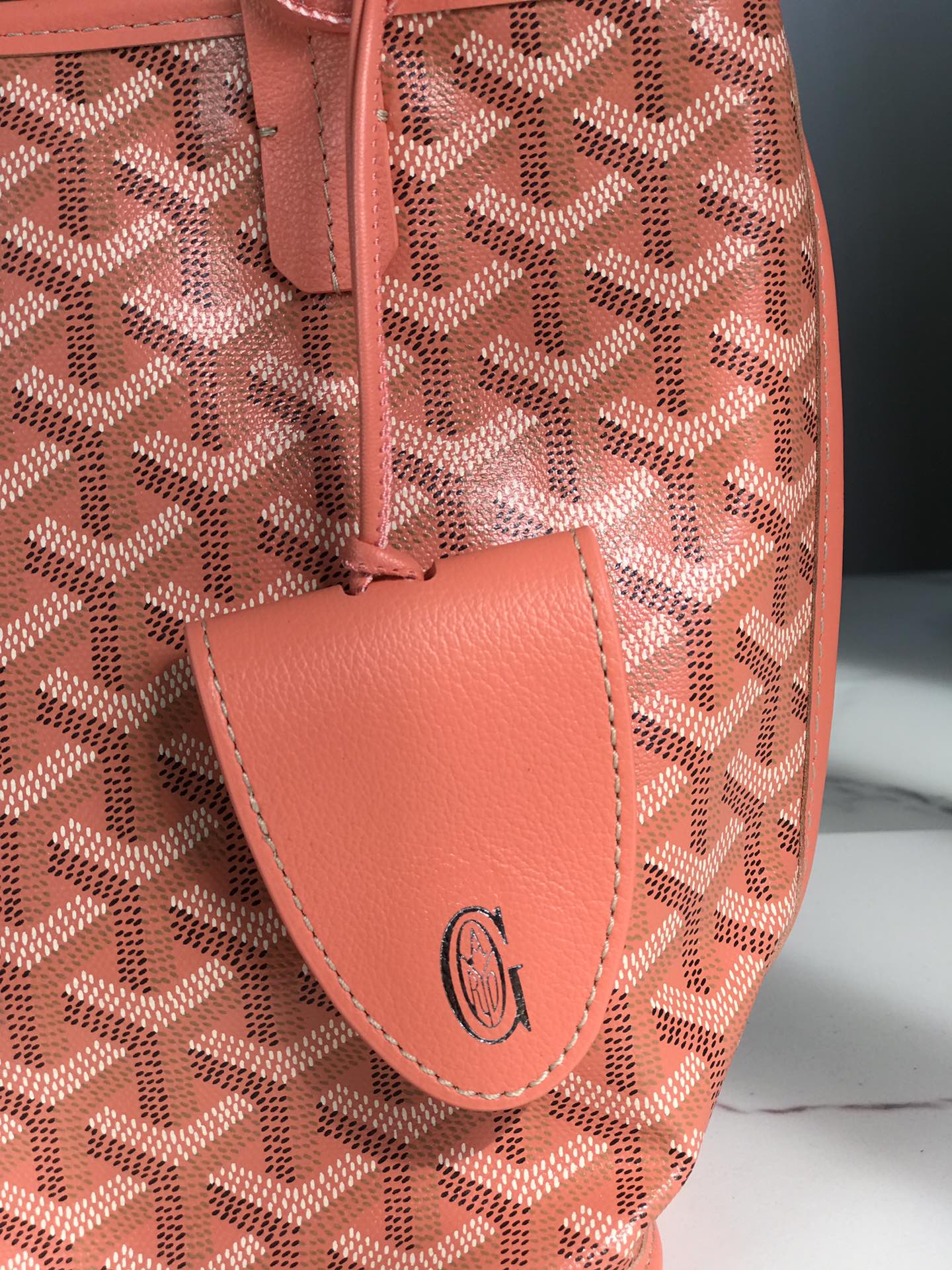 Goyard Salmon Pink Tote Bag Leather Cloth ref.1711003