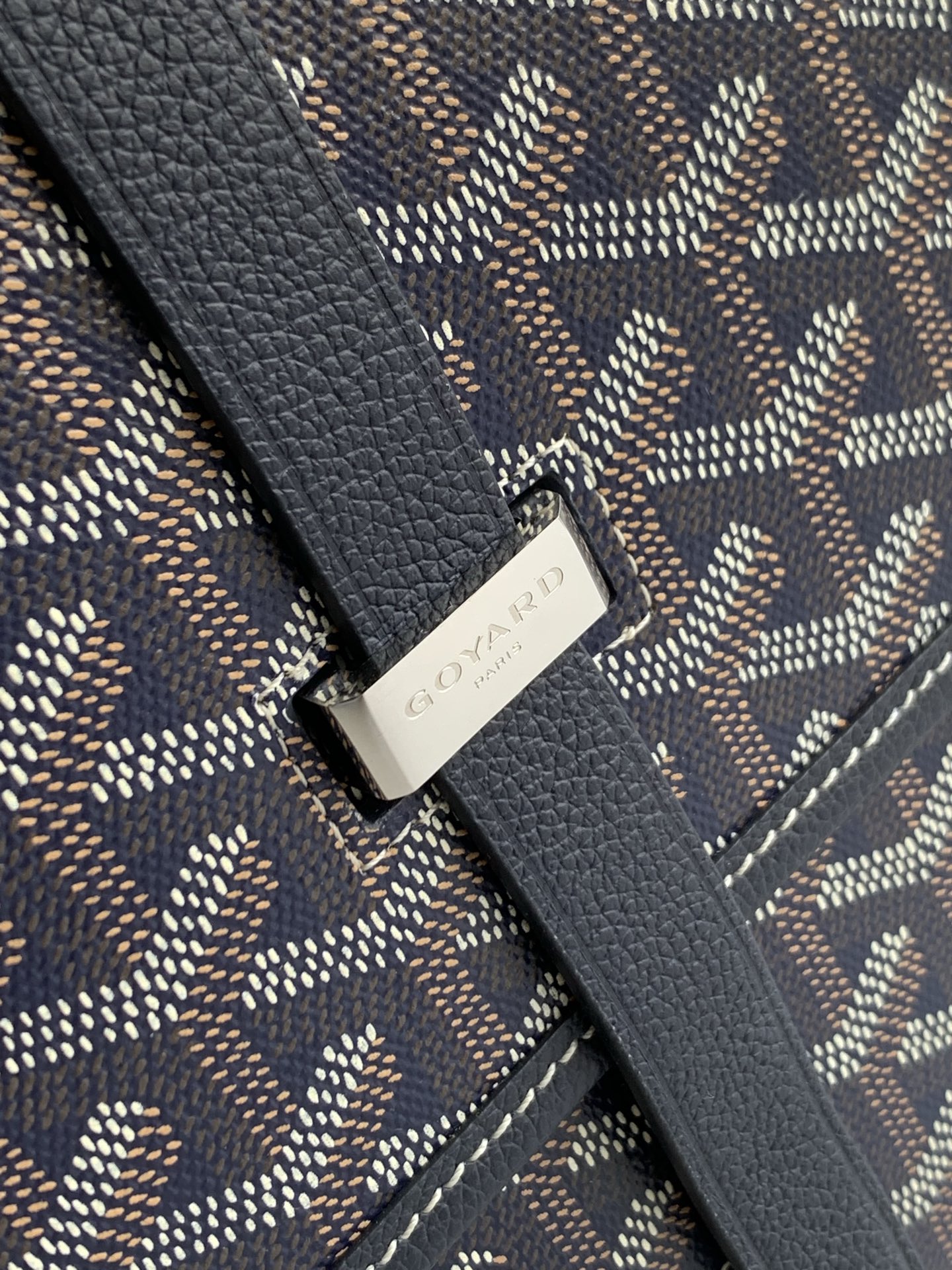 Goyard Navy Blue Goyardine Coated Canvas and Leather