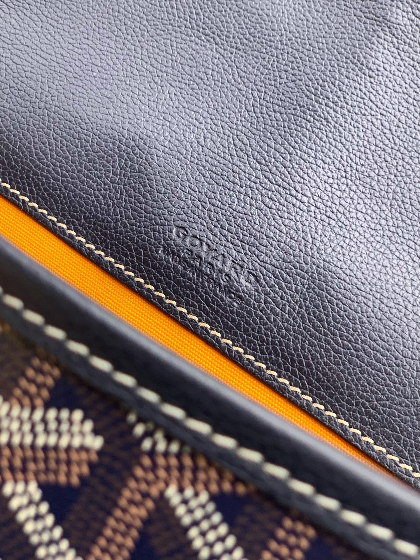 Goyard Navy Blue Goyardine Coated Canvas and Leather