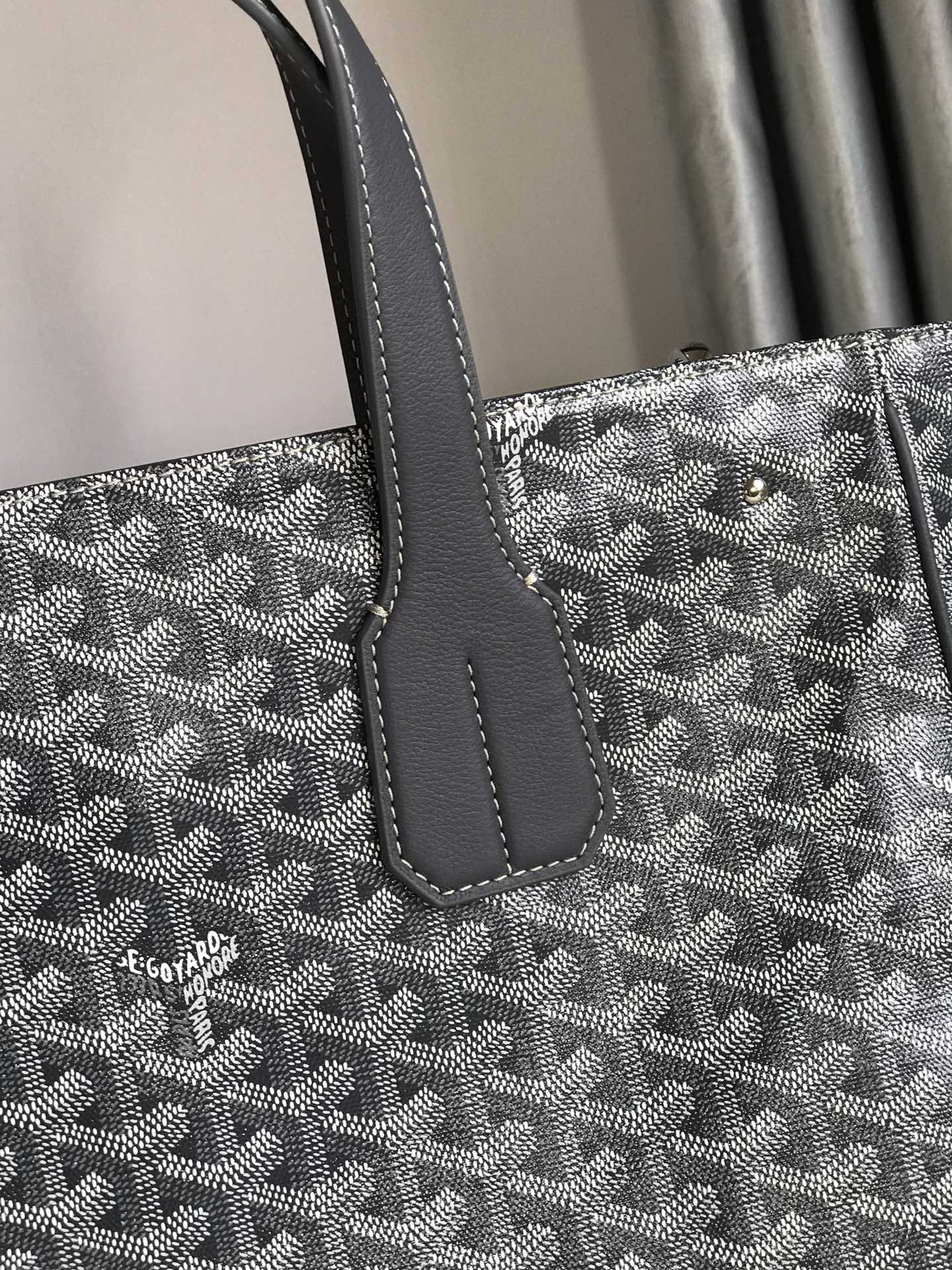 Goyard Sac Voltaire Tote Bag Black Leather Cloth ref.1503675