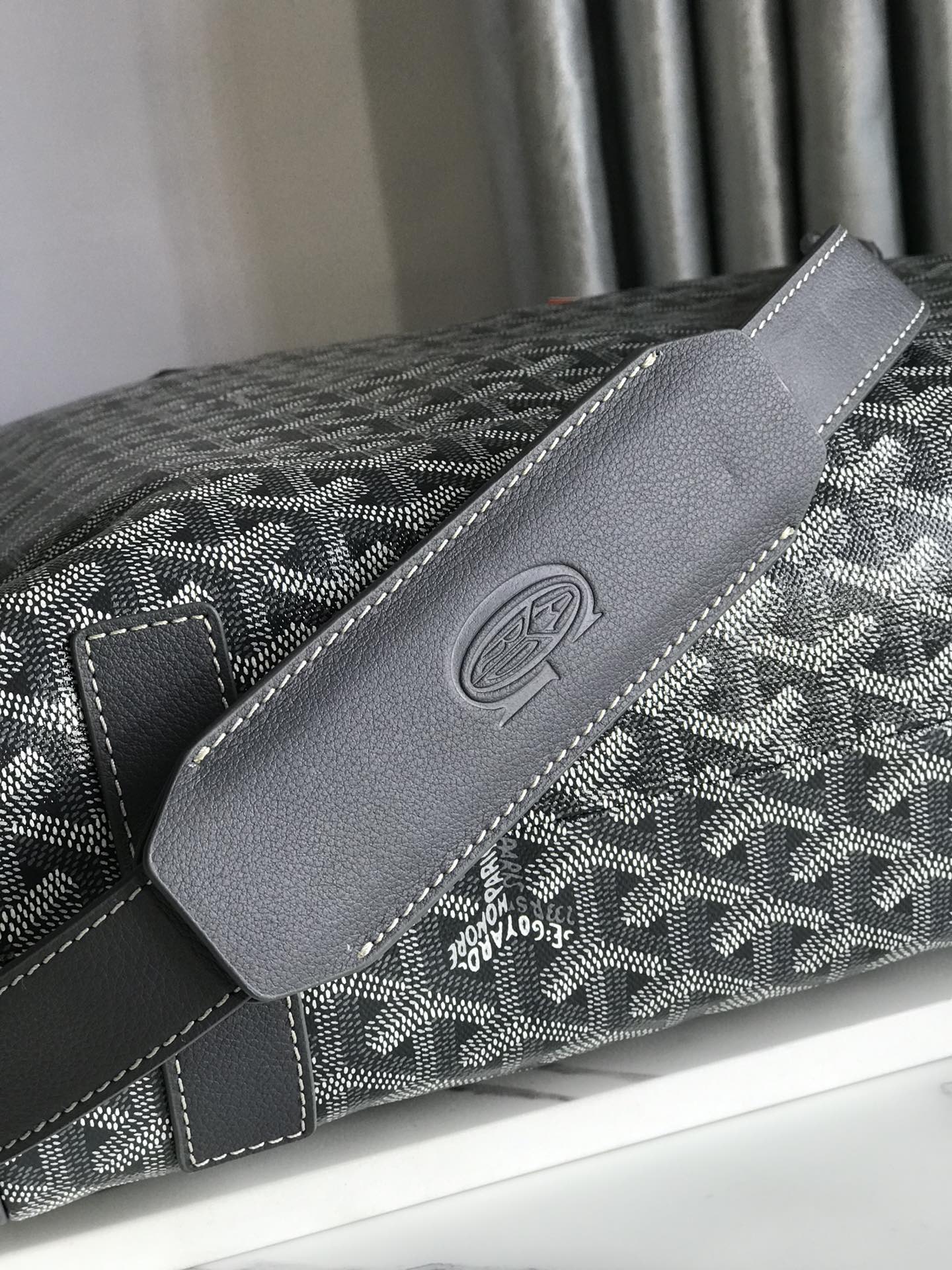 Goyard Sac Voltaire Tote Bag Black Leather Cloth ref.1503675