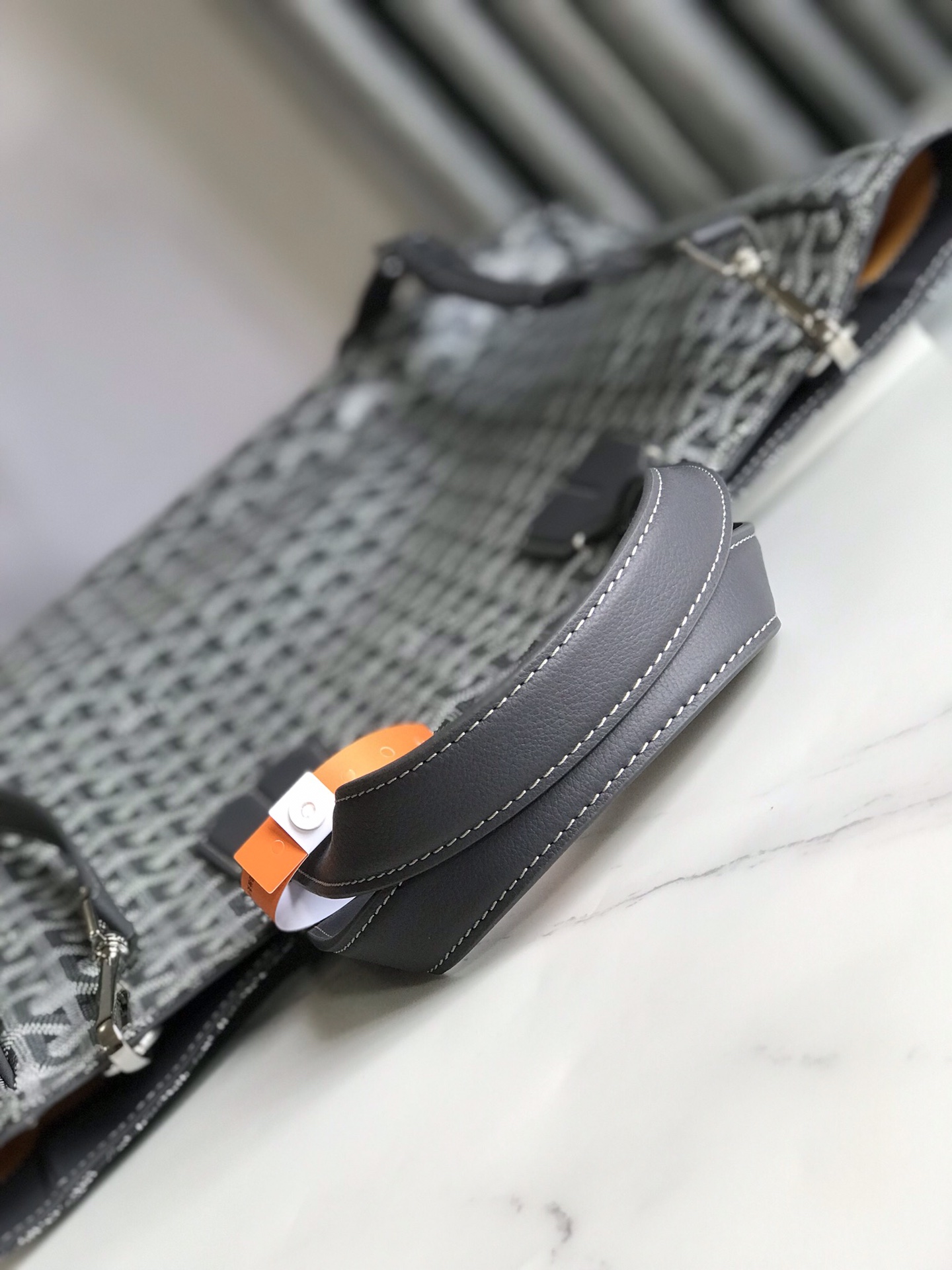 Goyard Sac Voltaire Tote Bag Black Leather Cloth ref.1503675