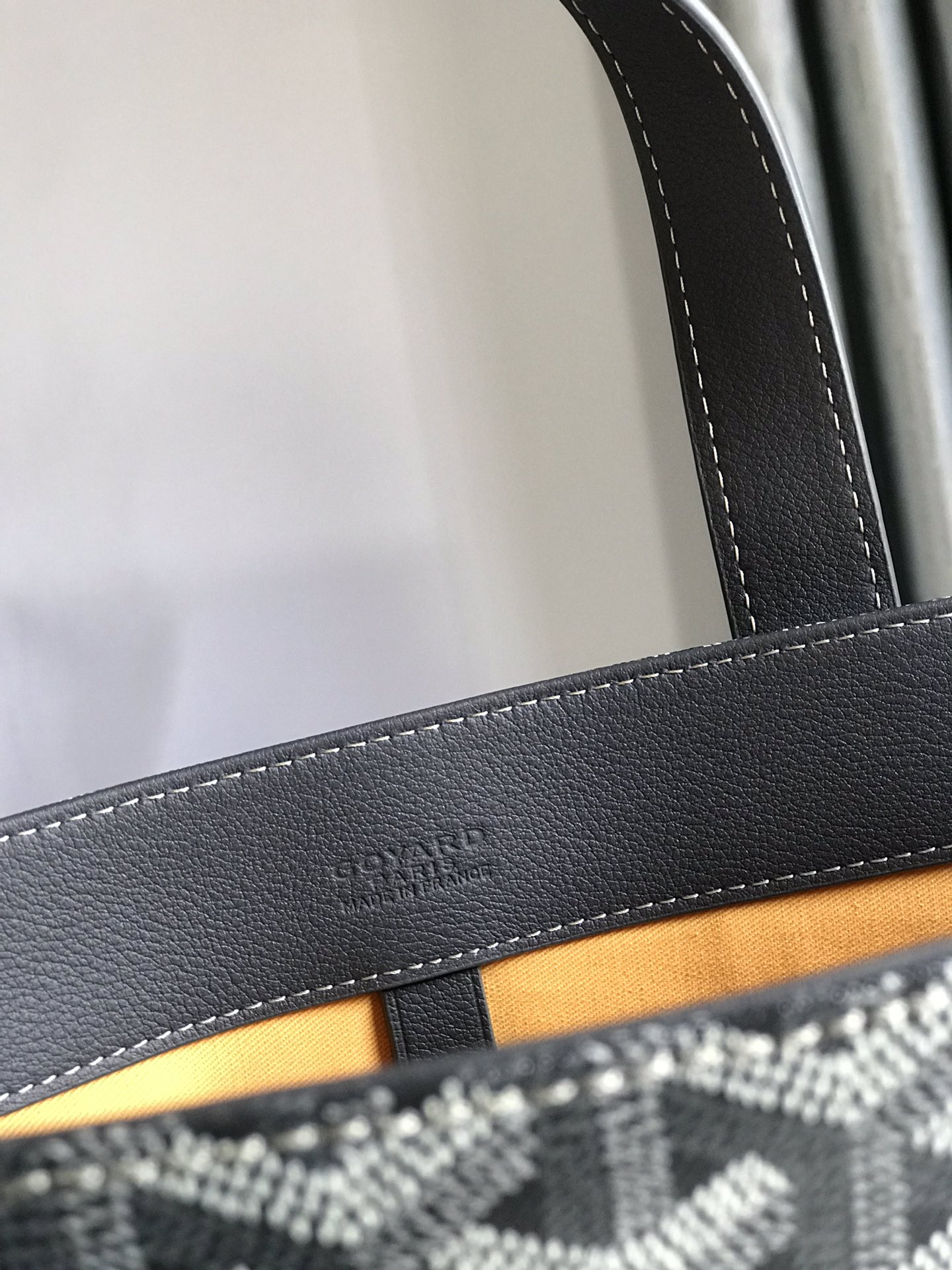 Goyard Sac Voltaire Tote Bag Black Leather Cloth ref.1503675