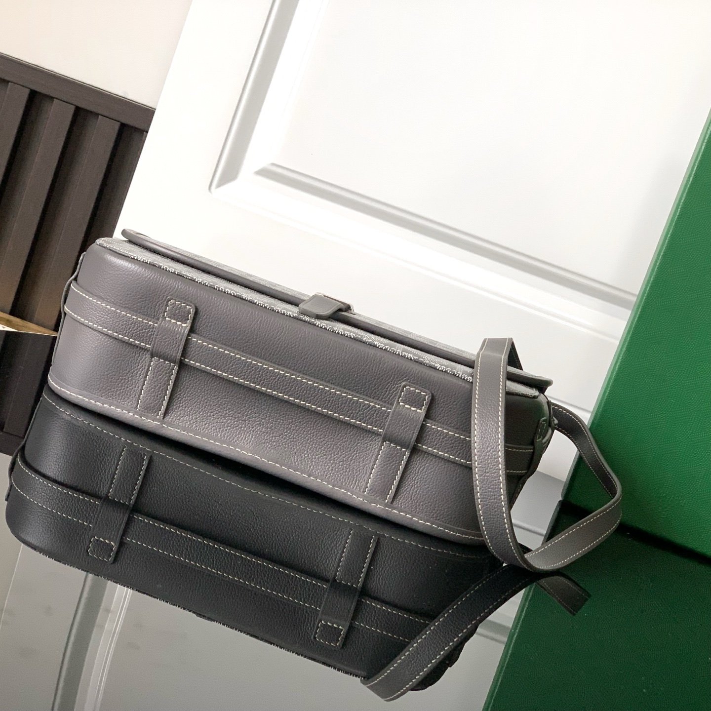 GOYARD Goyardine Belvedere II MM Messenger Bag Grey