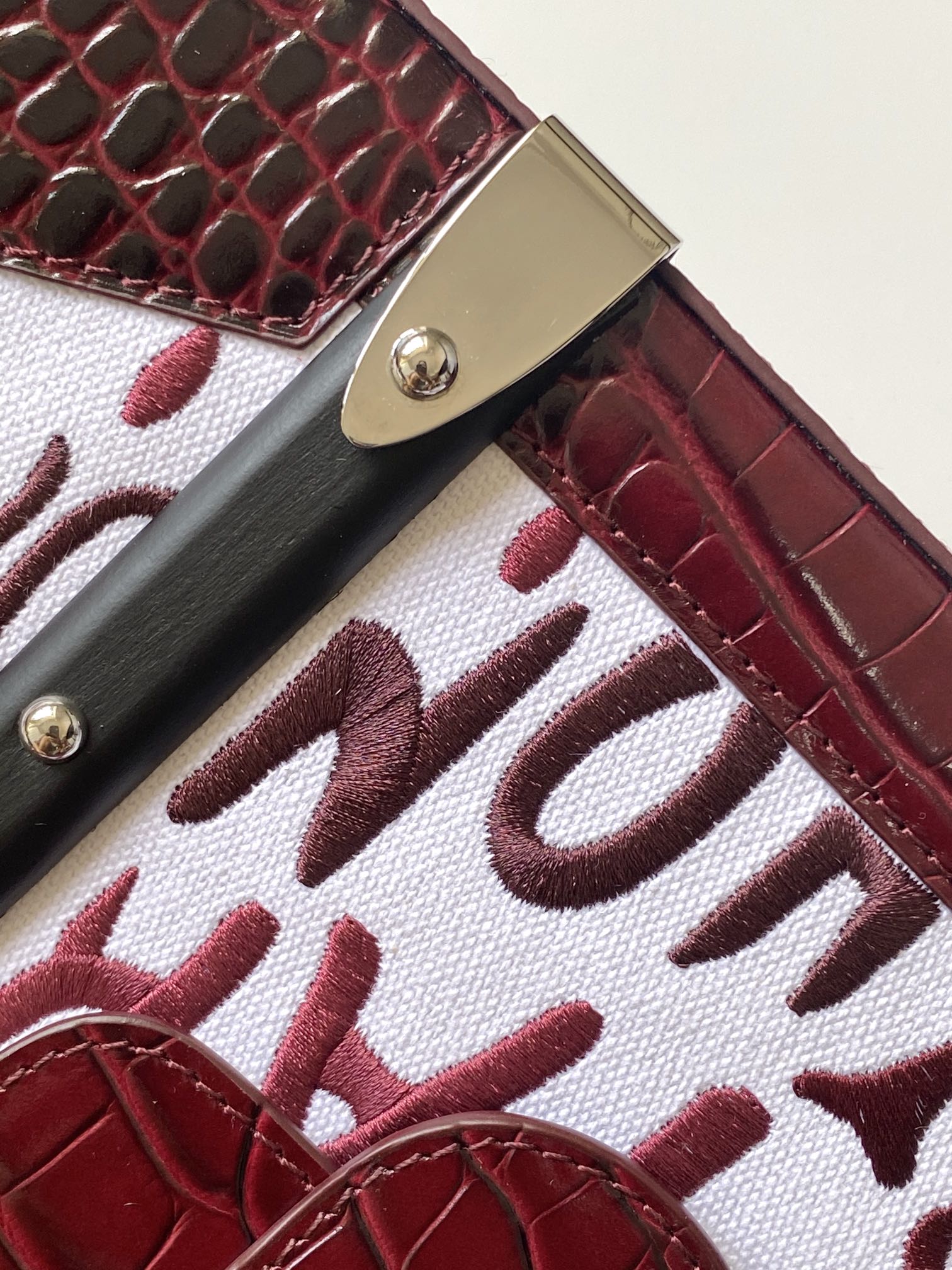 Goyard Matignon Crocodile Pattern Leather Top Handle Bag – red