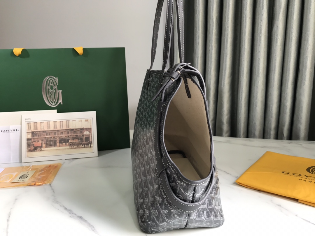 Goyard Chien Gris Pet Carrier Tote Coated Canvas bag black