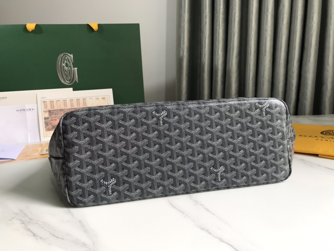 Goyard Chien Gris Pet Carrier Tote Coated Canvas bag black