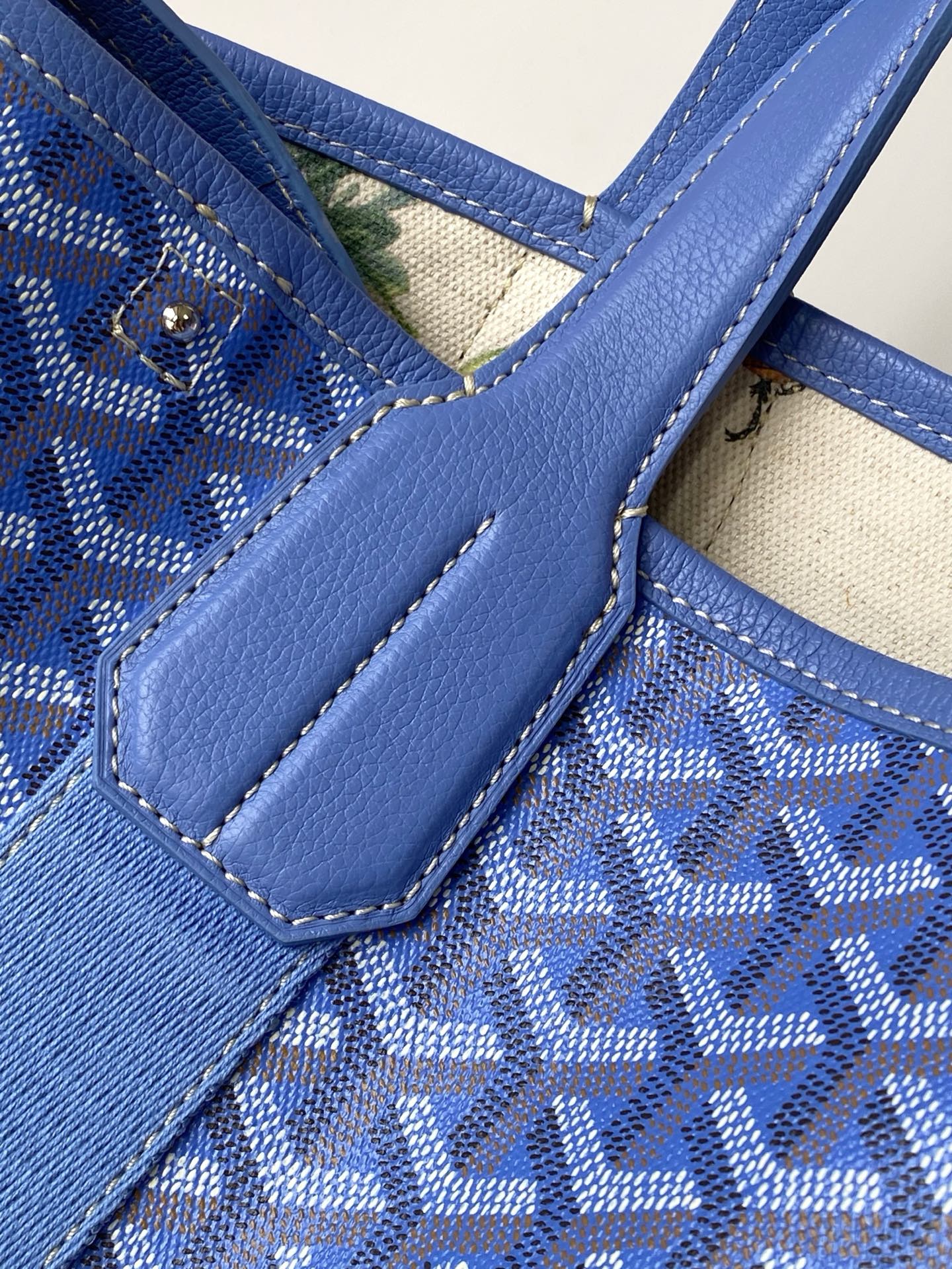 Goyard Goyardine Belharra PM Iris Tote Palladium bag blue