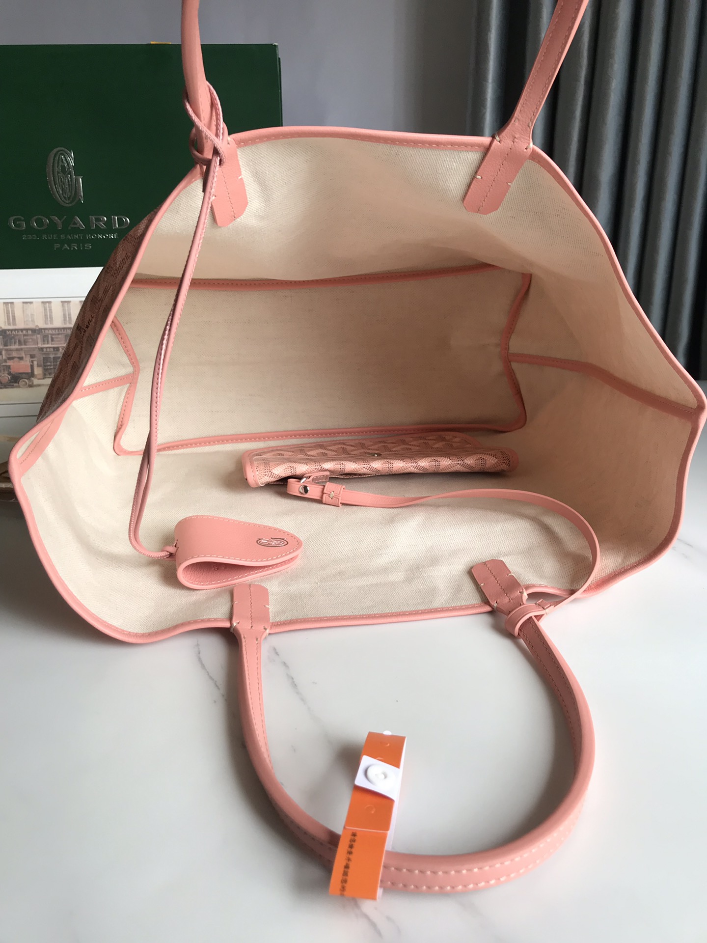 GOYARD Iridescent Goyardine Saint Louis PM Pearly Coral bag pink