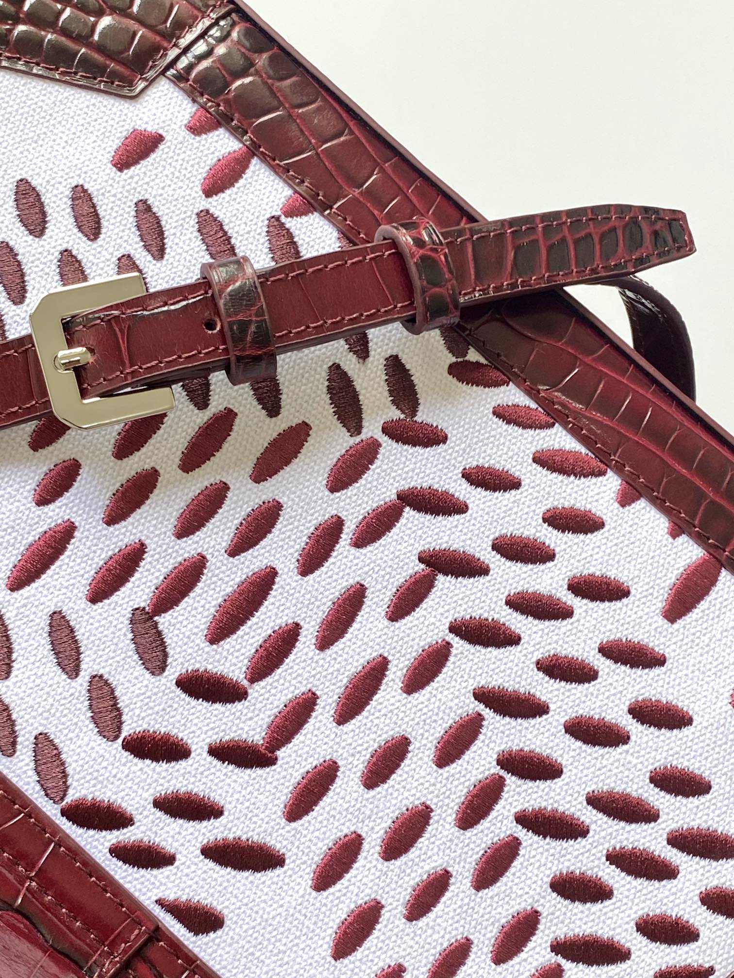 Goyard Matignon Crocodile Pattern Leather Top Handle Bag – red