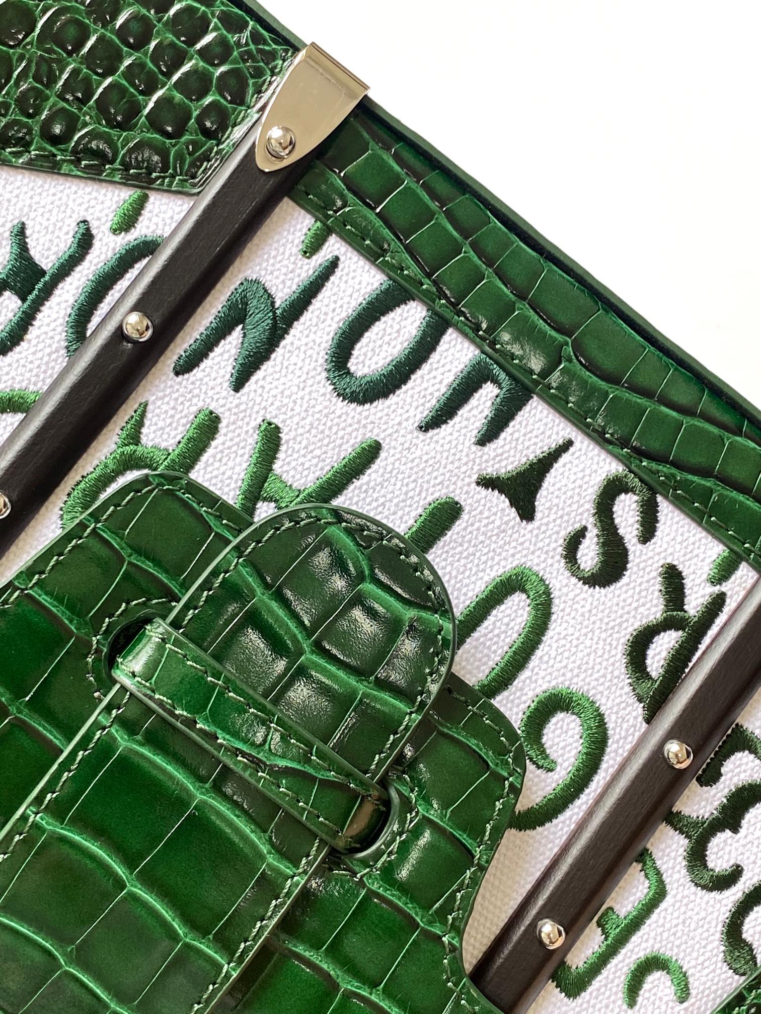 Goyard Matignon Crocodile Pattern Leather Top Handle Bag – green