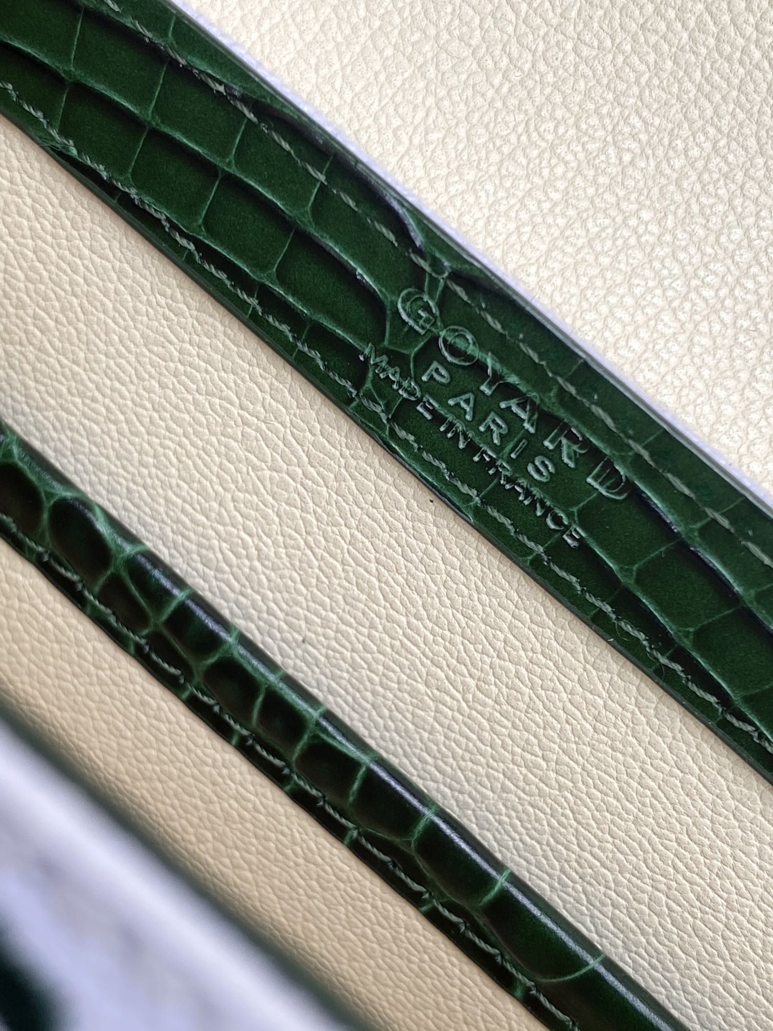 Goyard Matignon Crocodile Pattern Leather Top Handle Bag – green