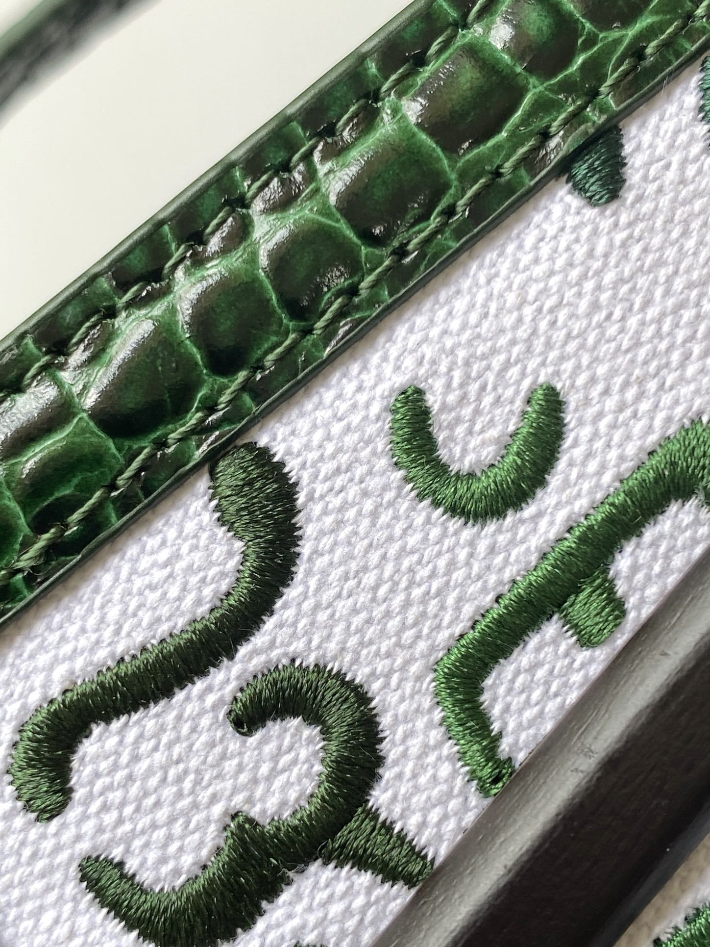 Goyard Matignon Crocodile Pattern Leather Top Handle Bag – green