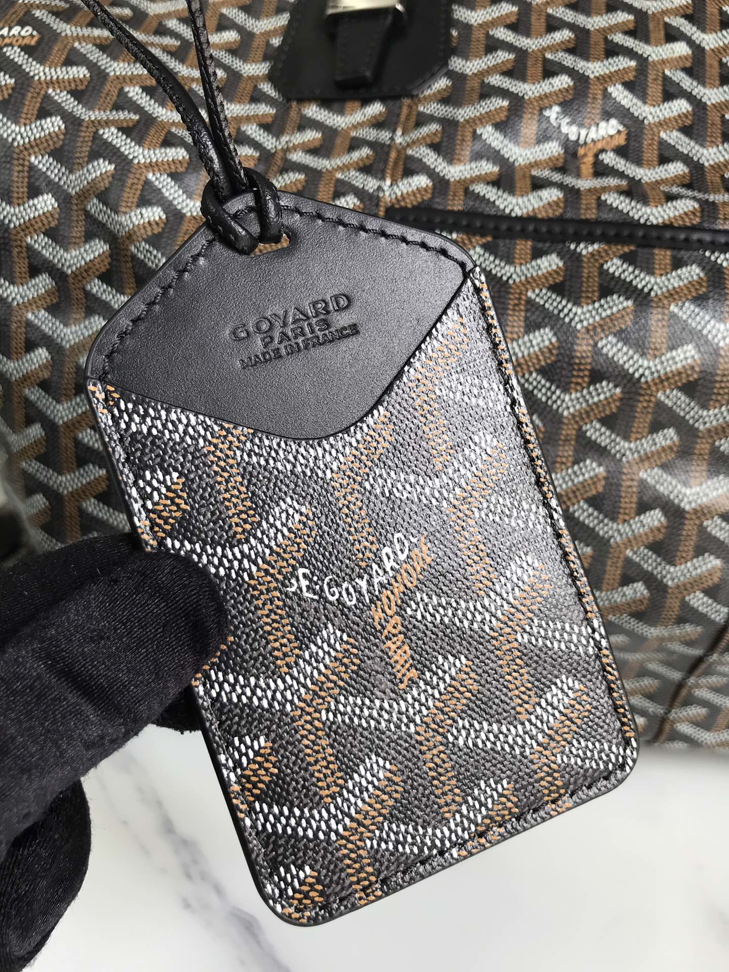 Goyard Boeing 30 Black Coated Canvas and Leather Handbag
