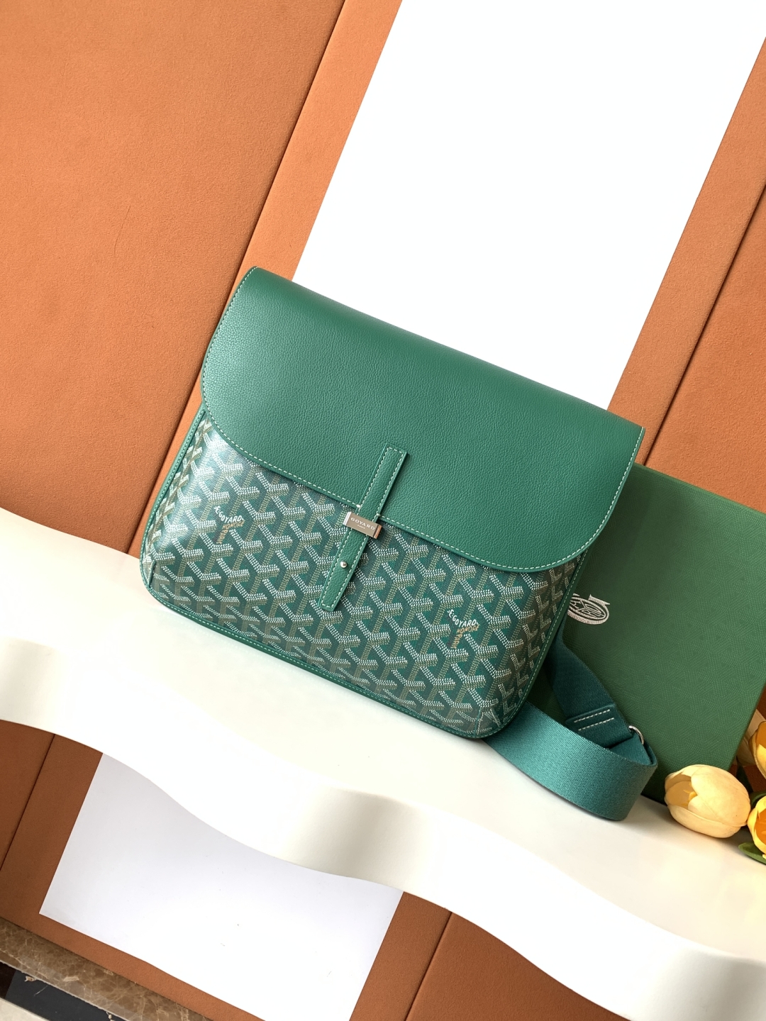 Goyard green  Goyardine Canvas Chypre Wallet Pouch Cloth