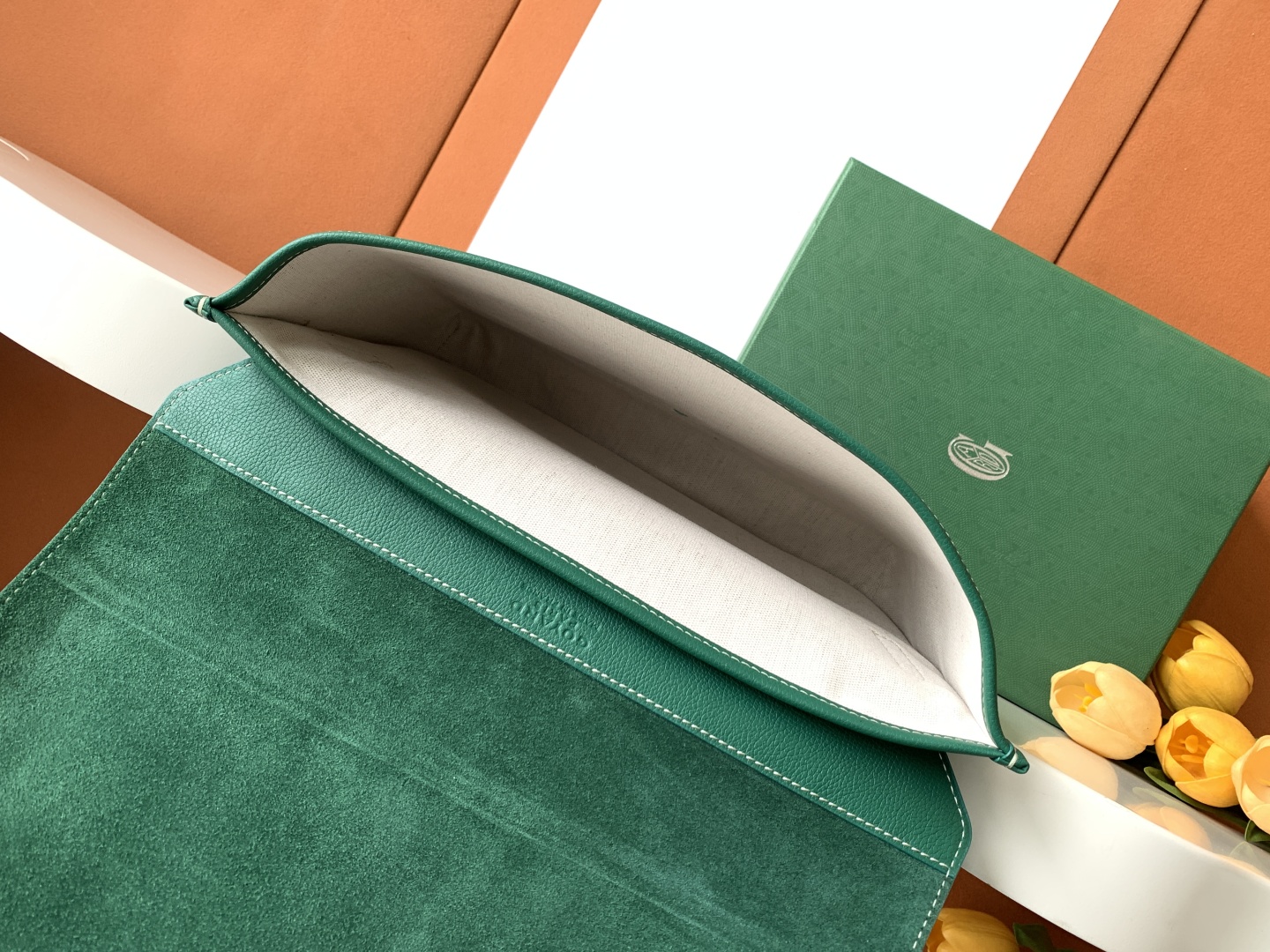 Goyard green  Goyardine Canvas Chypre Wallet Pouch Cloth