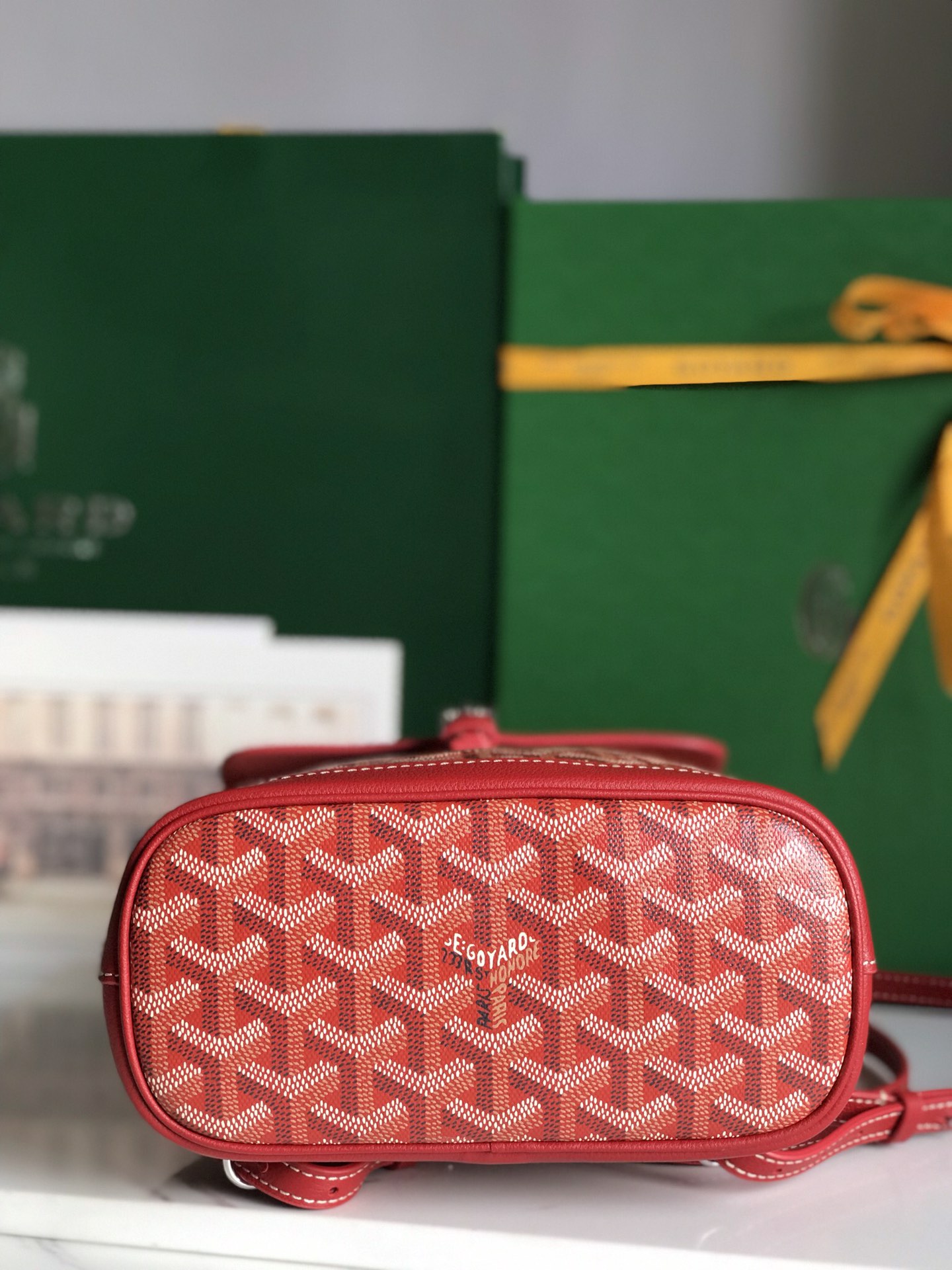 GOYARD Goyardine Calfskin Mini Alpin Backpack Red 8270