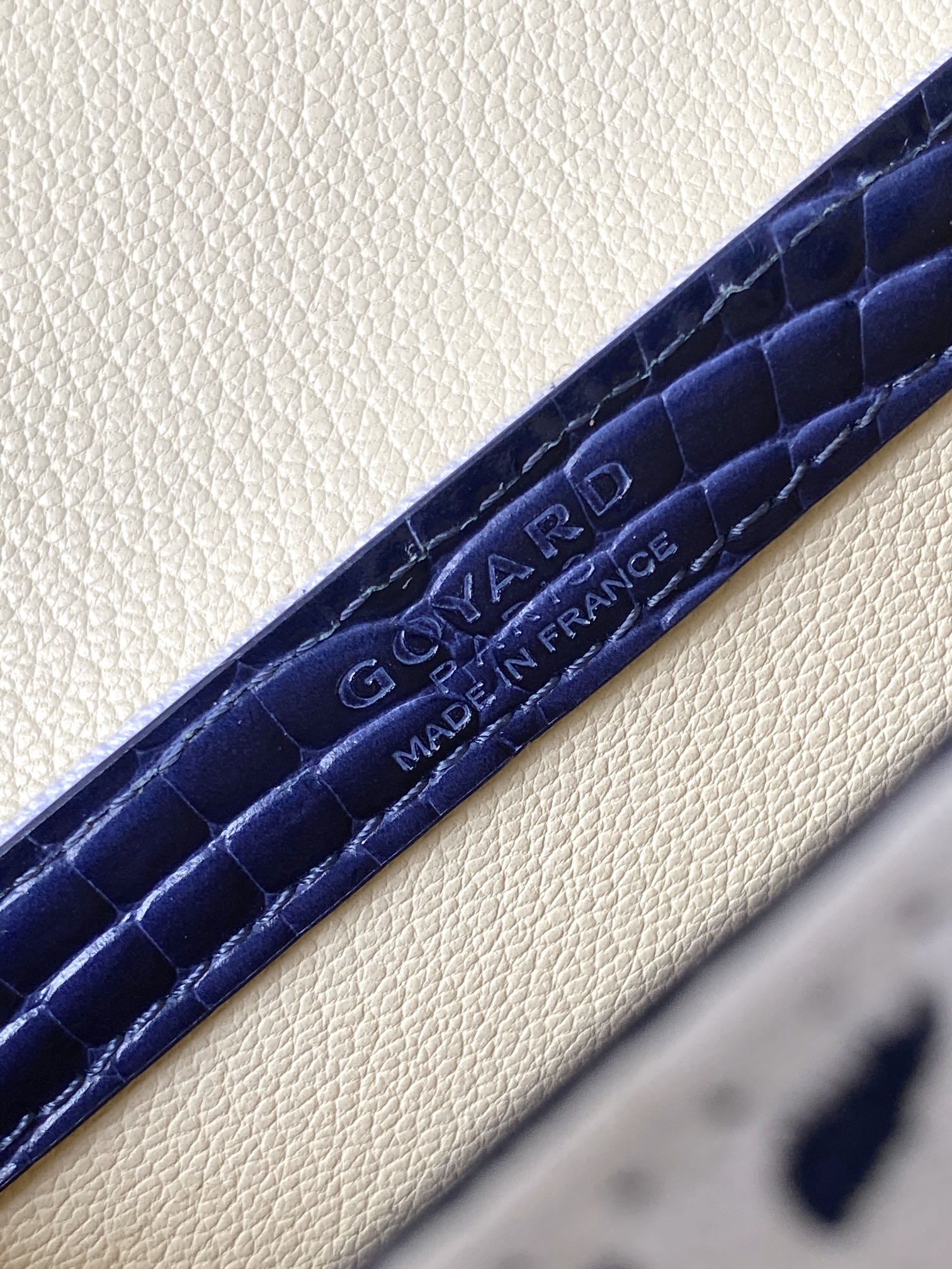 Goyard Matignon Crocodile Pattern Leather Top Handle Bag – Blue navy