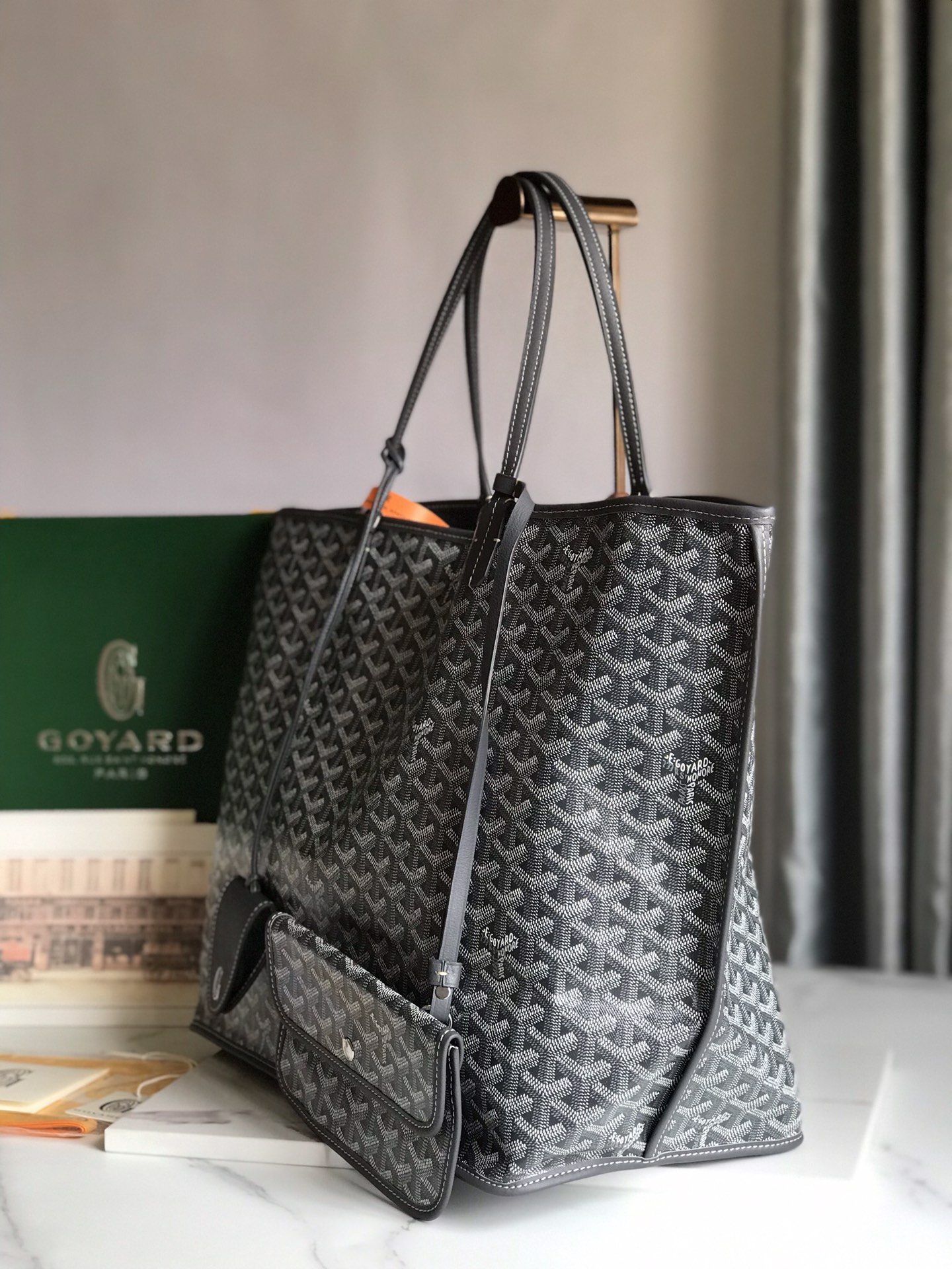 Goyard Womens Saint Louis gray PM Dark red Cloth