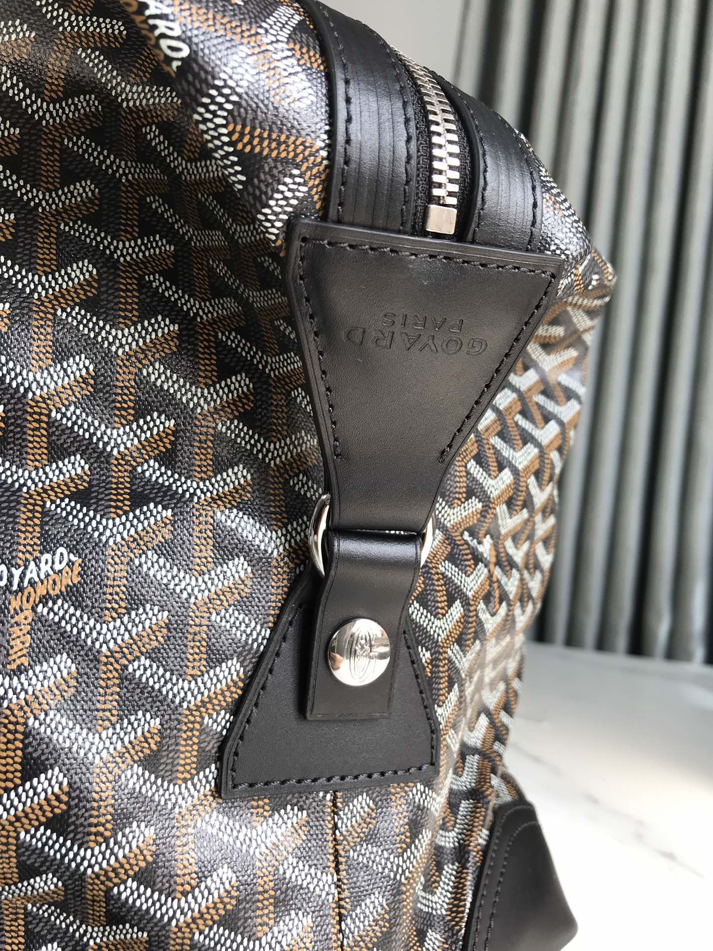 Goyard Boeing 30 Black Coated Canvas and Leather Handbag