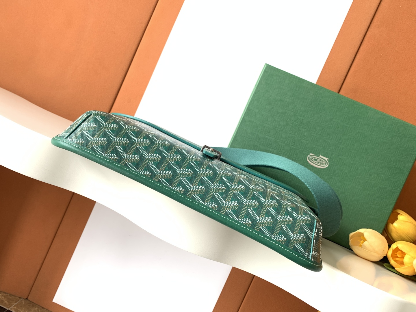 Goyard green  Goyardine Canvas Chypre Wallet Pouch Cloth