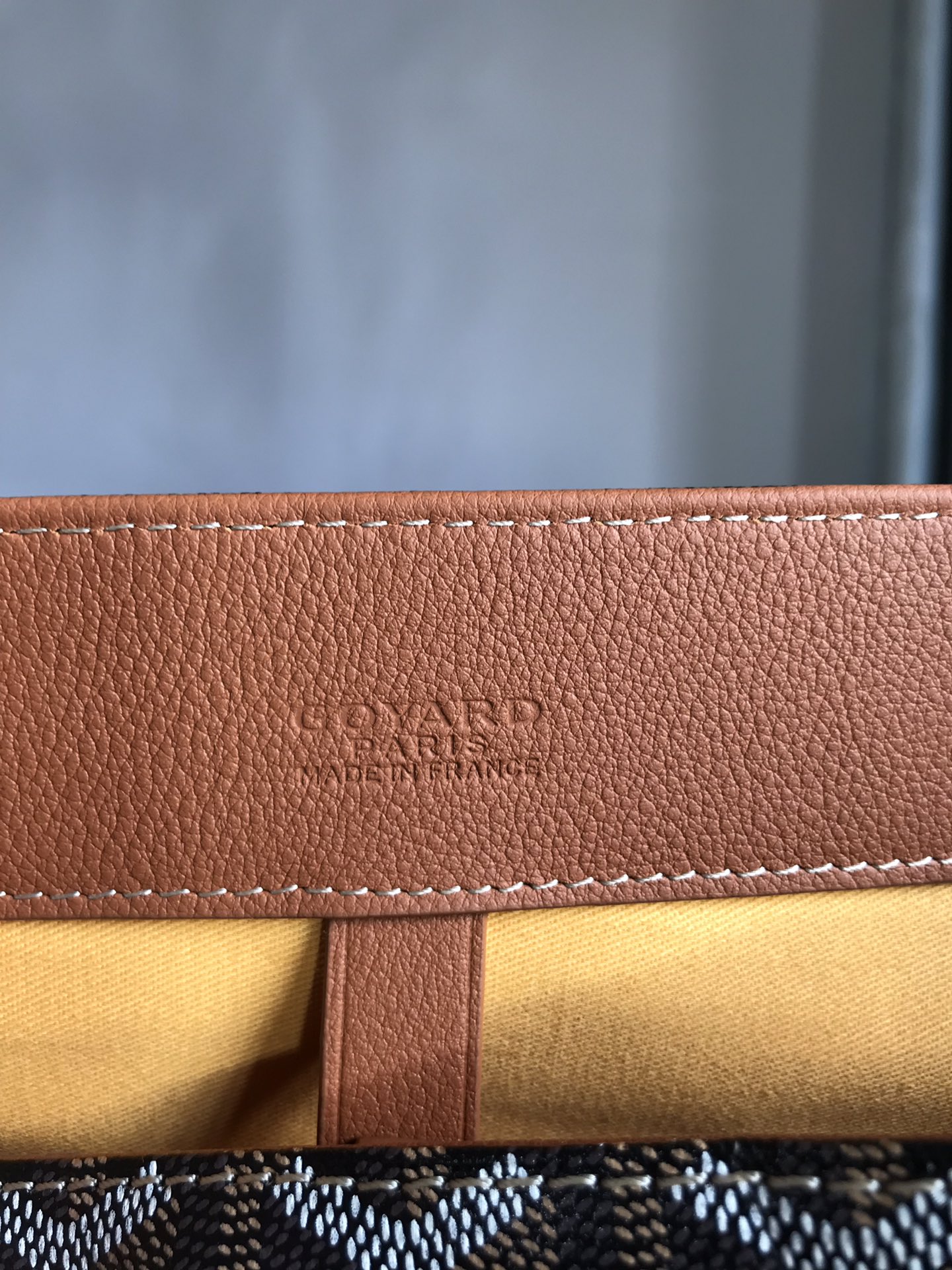 Goyard Black x Brown Chevron Voltair 2WAY tote Leather