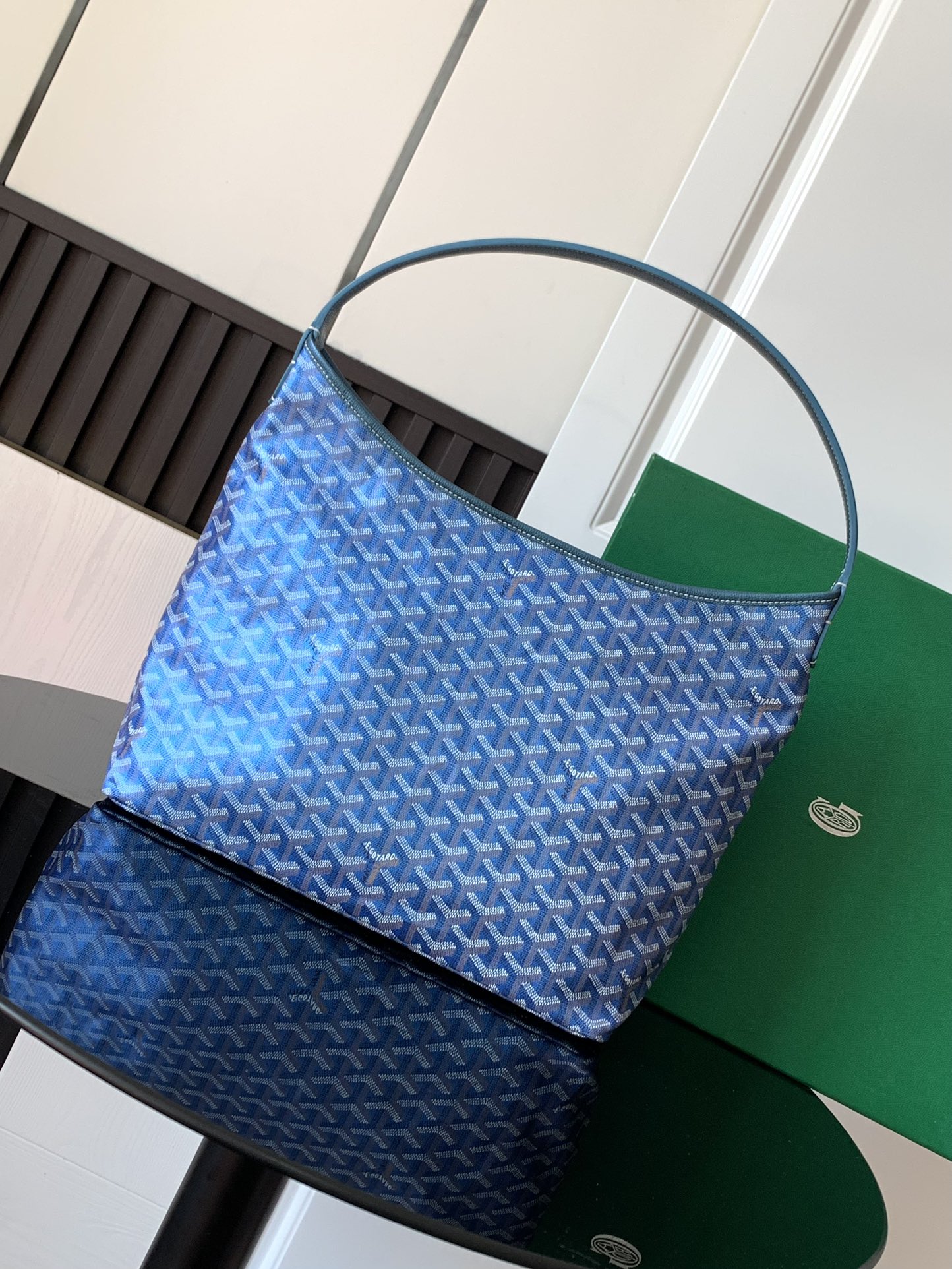 Goyard Goyardine Pearly Blue Boheme PM Hobo Bag ...
