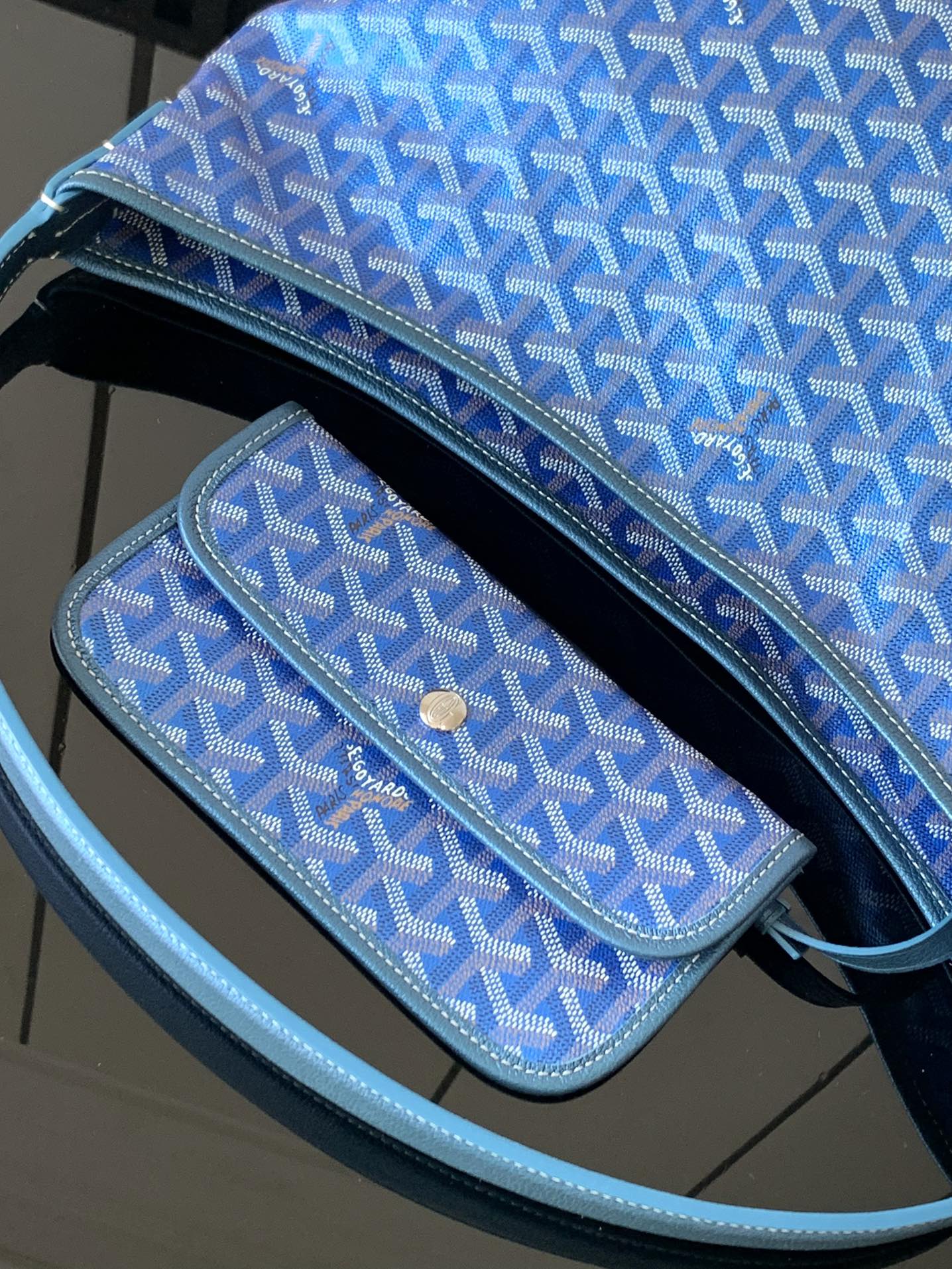 Goyard Goyardine Pearly Blue Boheme PM Hobo Bag ...