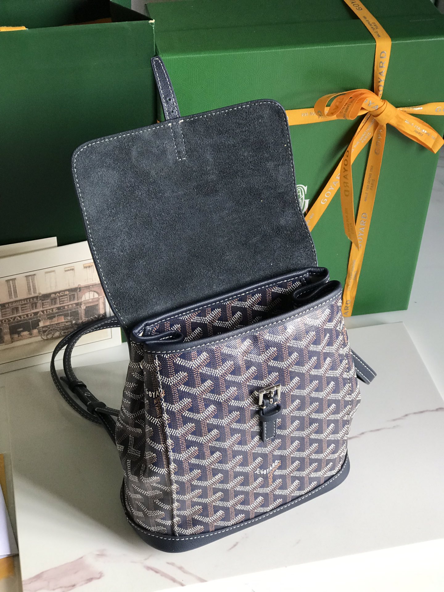 Goyard Alpin Mini Backpack Navy Blue