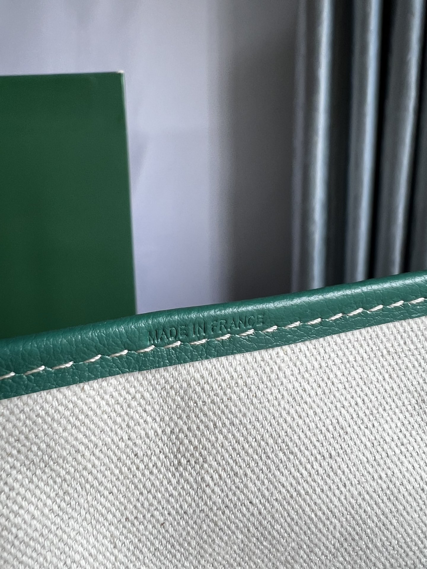GOYARD Goyardine Saint Louis PM green bulldog logo